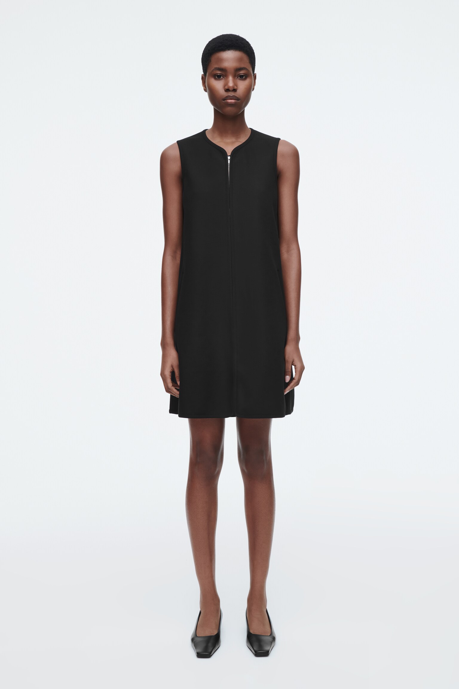 VESTIDO CORTO DE NEOPRENO - NEGRO - 1