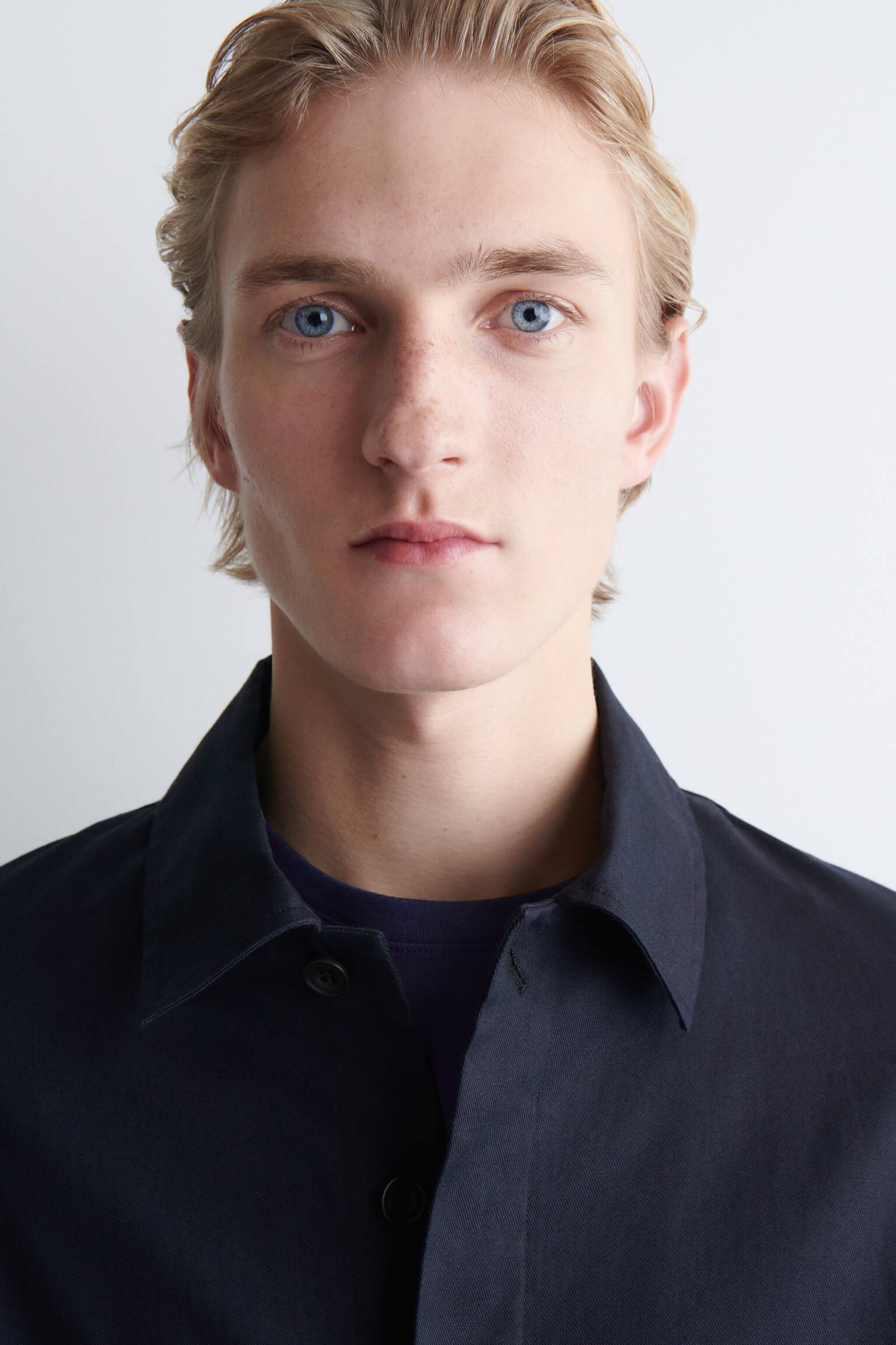 SURCHEMISE DÉCONTRACTÉE EN COTON - BLEU MARINE/BEIGE - 10