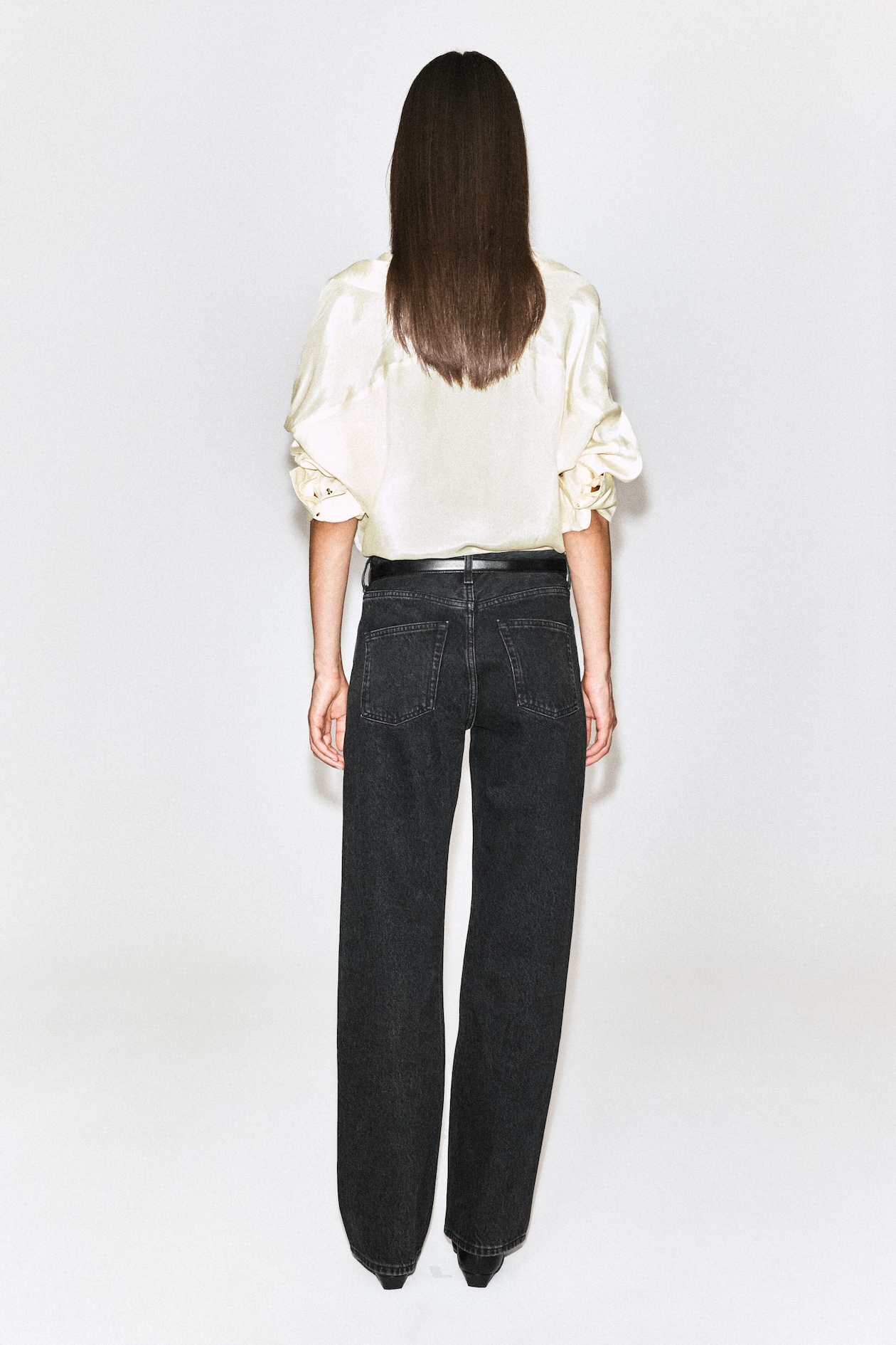 CHORD STRAIGHT-LEG JEANS — FADED BLACK