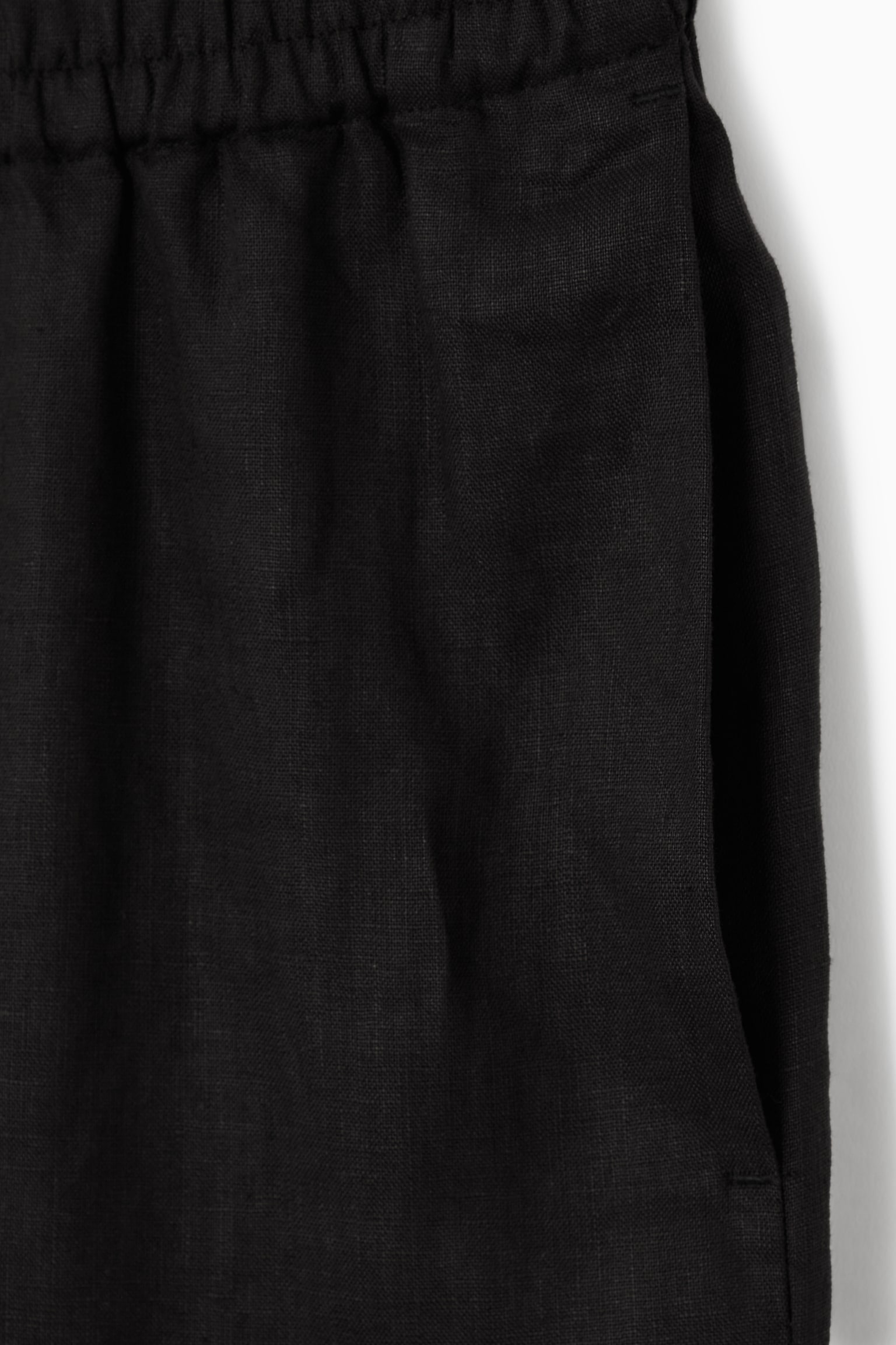 ELASTICATED LINEN SHORTS - BLACK/STONE/WHITE - 2