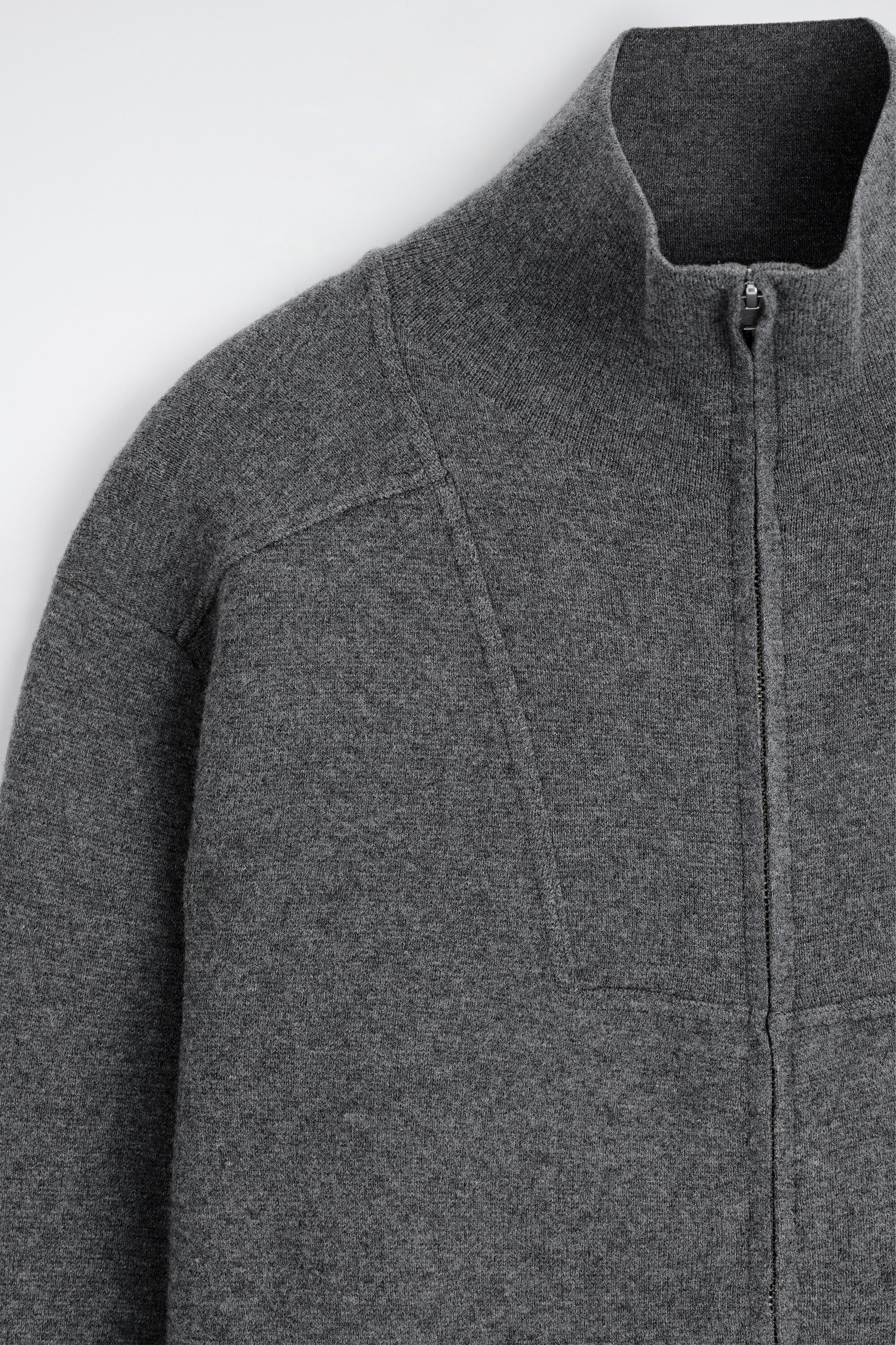 MERINO WOOL ZIP-UP TRACK JACKET - GRAY | COS US