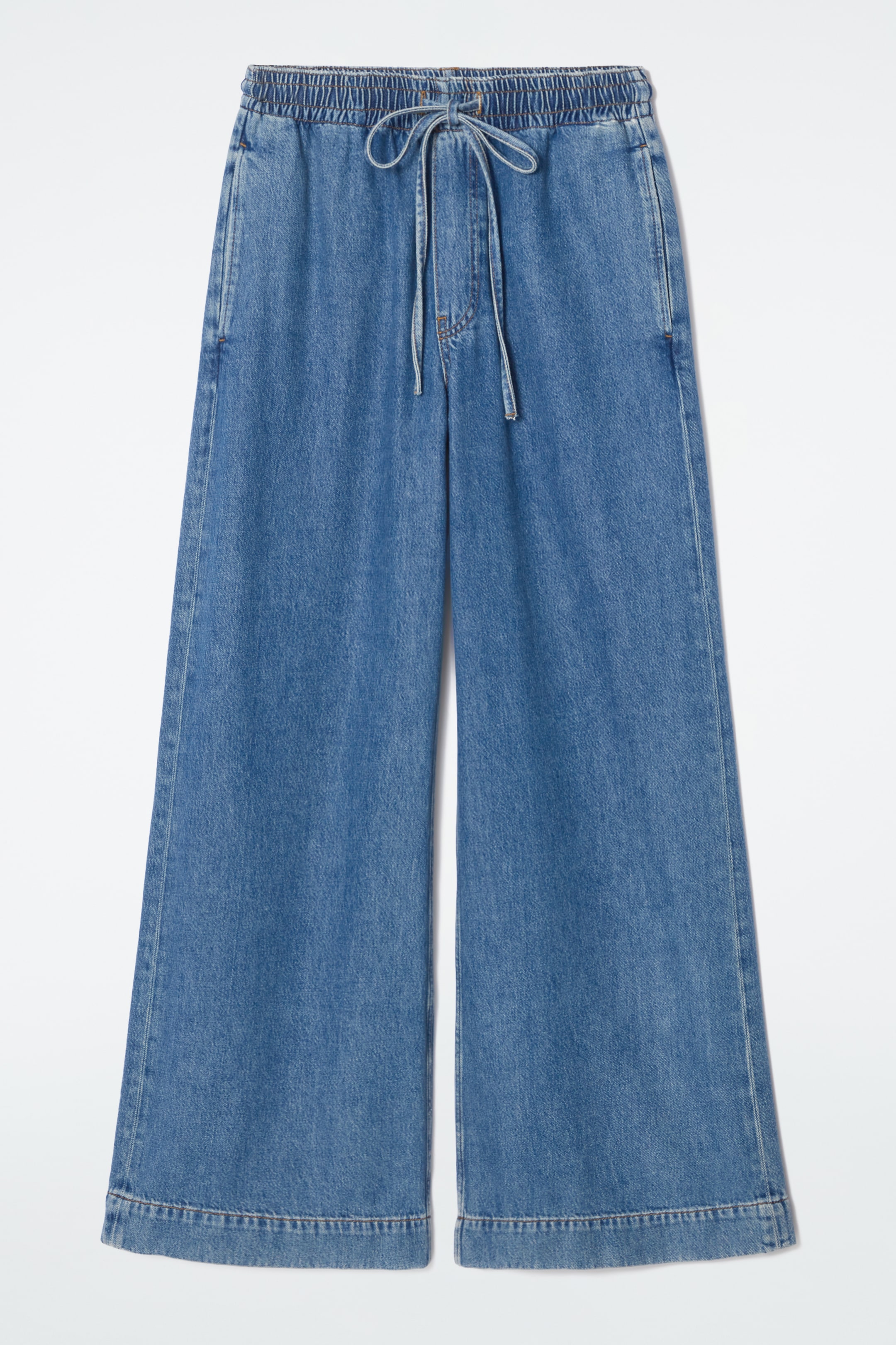 View larger image: WIDE-LEG FLUID DENIM TROUSERS - WASHED BLUE - Ladies | H&M GB 5