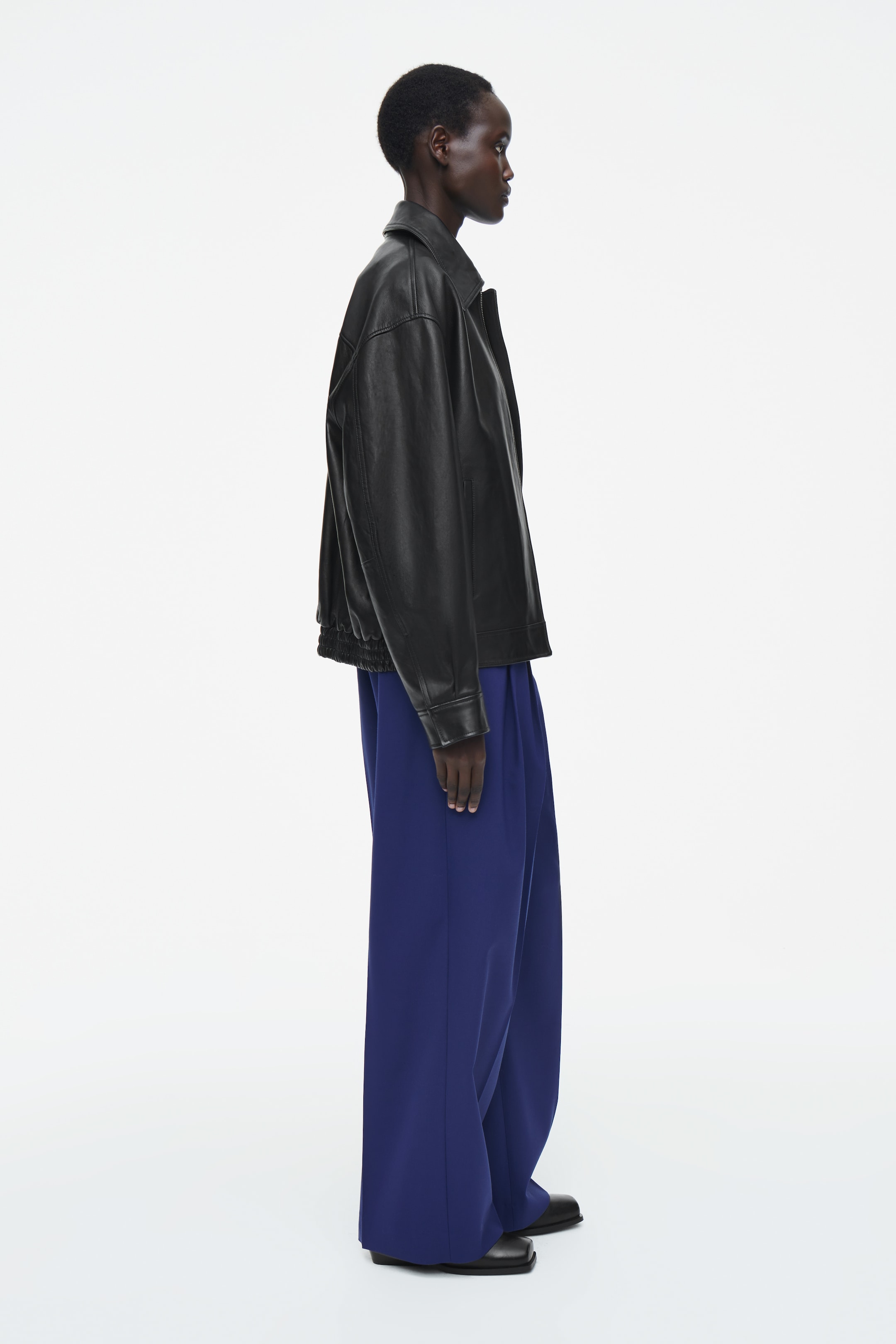 View larger image: RELAXED TWILL WIDE-LEG TROUSERS - BLUE - Ladies | H&M GB 3