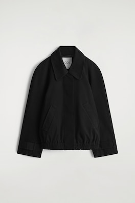 ROUNDED COTTON BLOUSON JACKET — BLACK 8