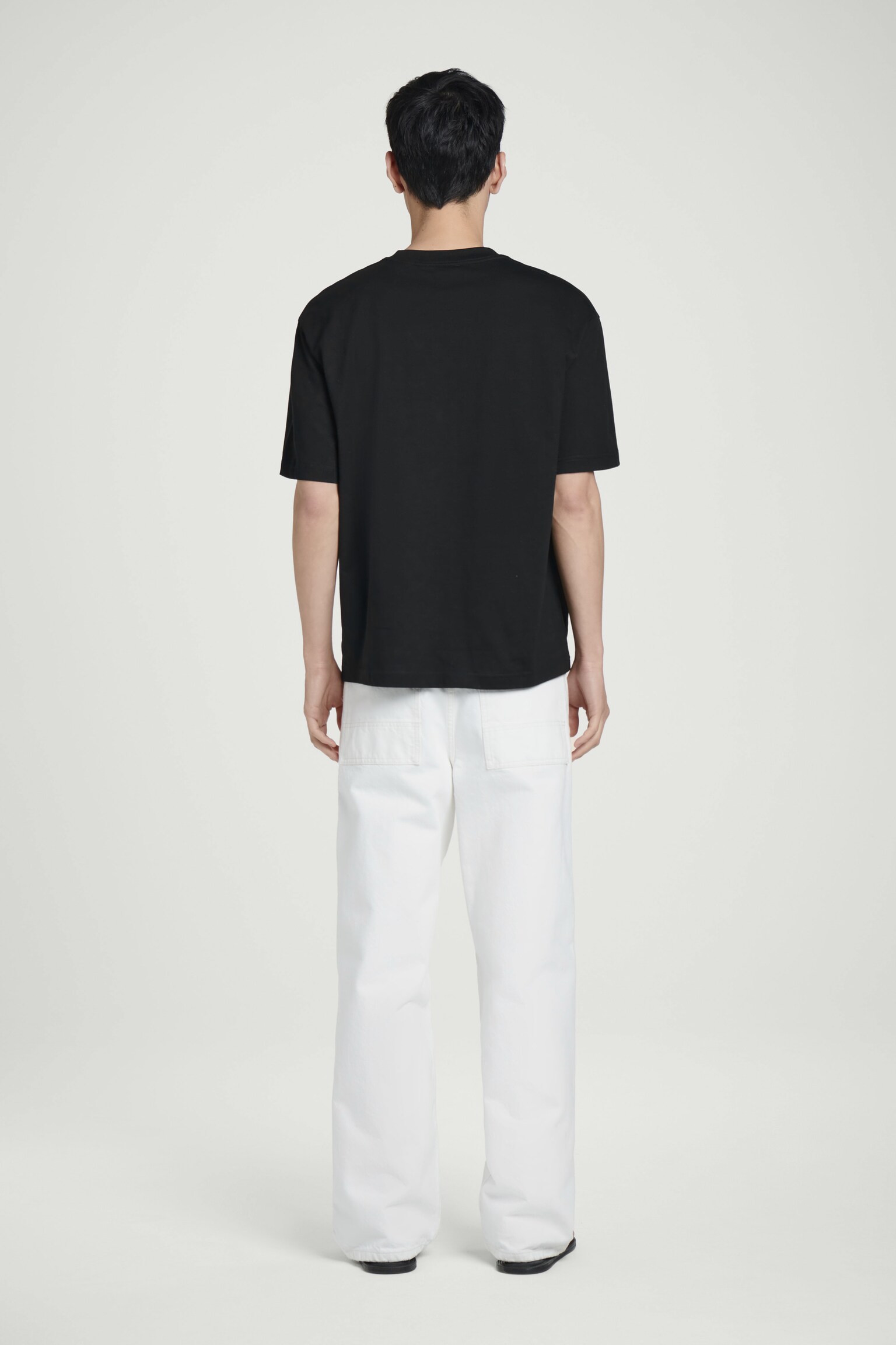 RELAXED LIGHTWEIGHT COTTON T-SHIRT - BLACK/NAVY/BLUE/DARK BLUE/WHITE/WHITE/LIGHT GREY/GREEN/BLUE - 6