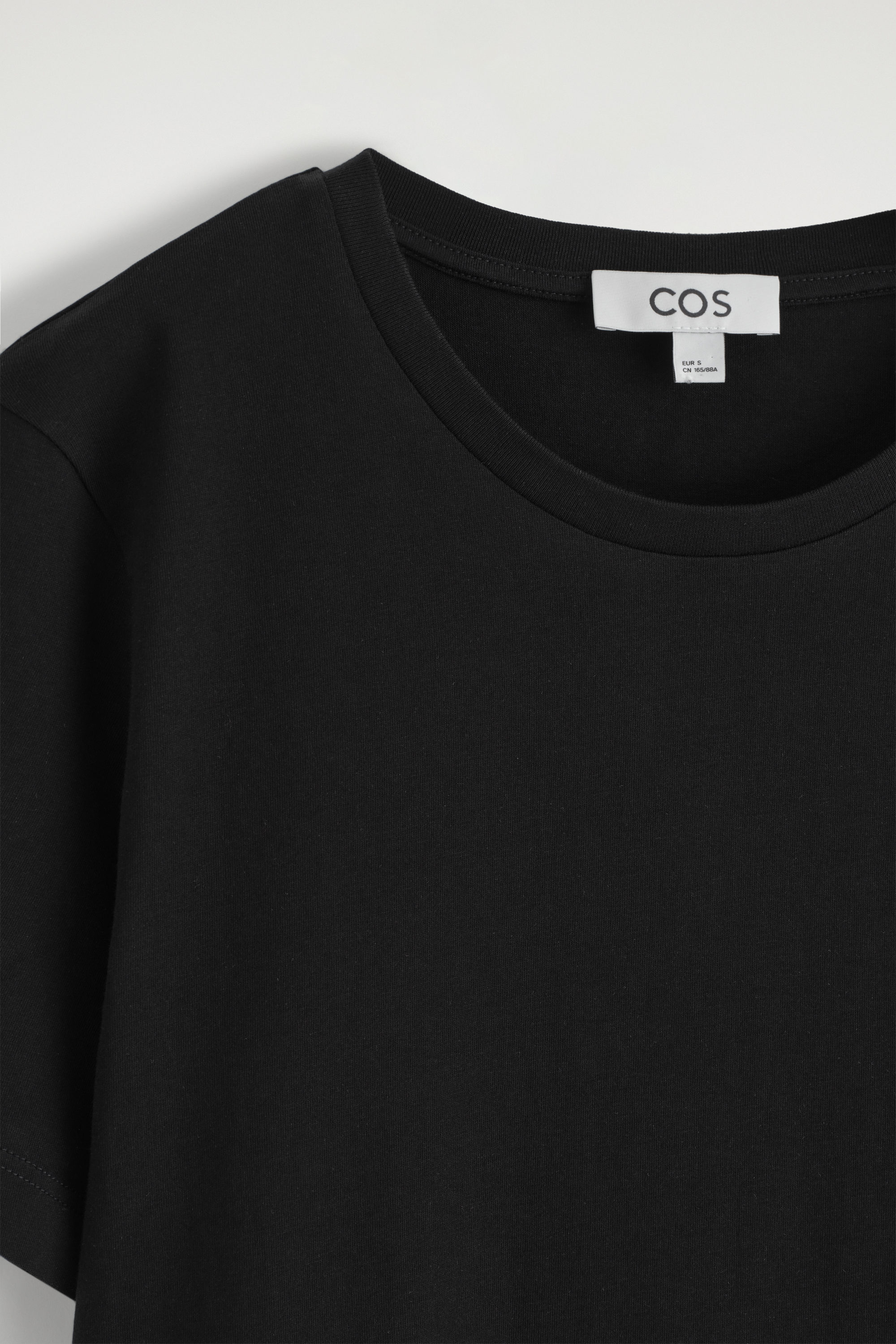 ★DRAW FIT★ Ribbed Round Neck T-Shirt [BLACK] draw-fit