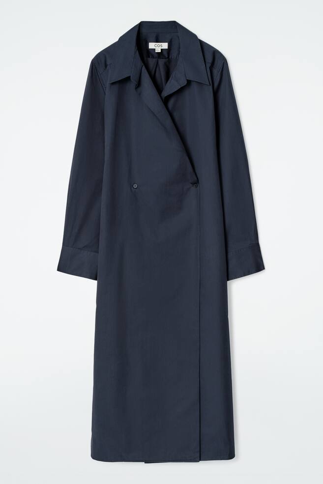 ROBE-CHEMISE MIDI À BOUTONNAGE DOUBLE - BLEU MARINE - 1