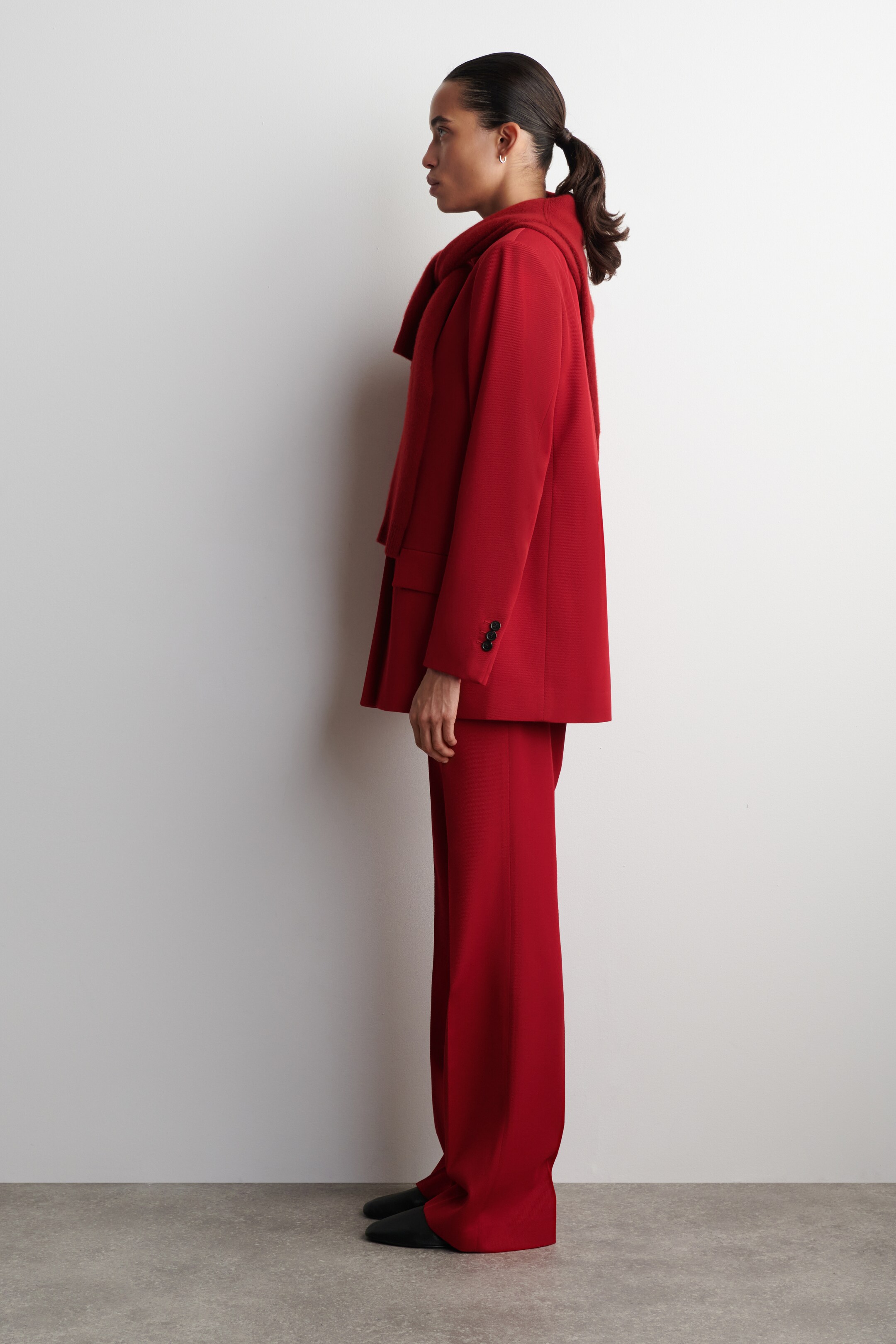 Agrandir l'image: PANTALON DROIT EN LAINE MÉLANGÉE - ROUGE - FEMME | H&M FR 3