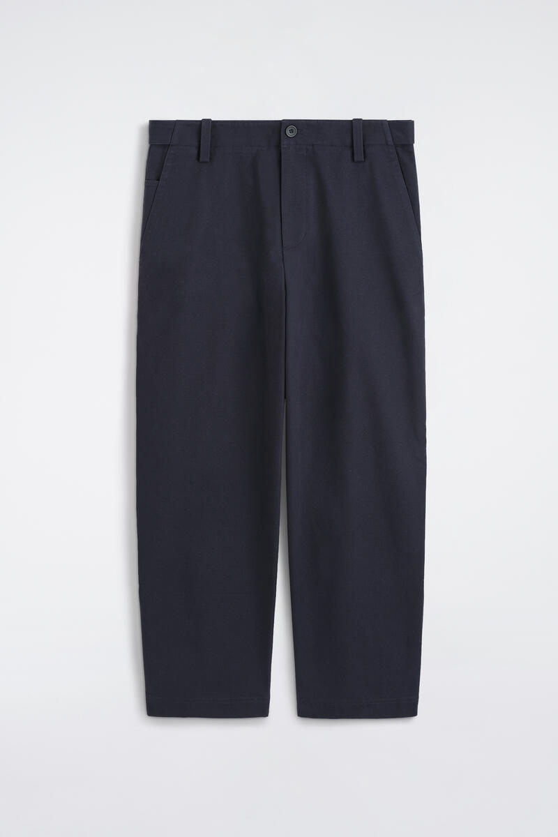 Cotton-Twill Relaxed-Fit Straight-Leg Pants