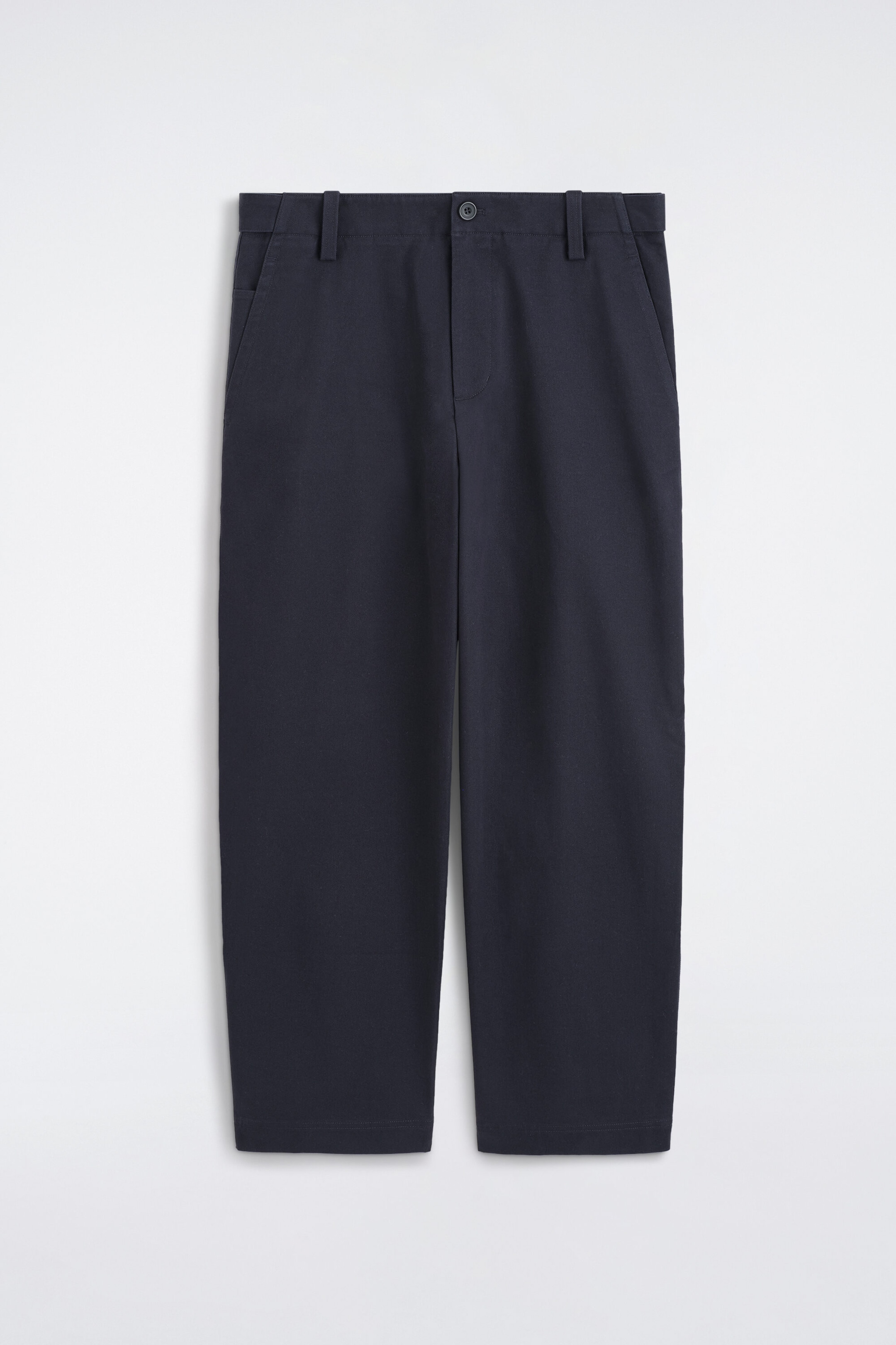 Pantalon droit en sergé de coton, coupe décontractée