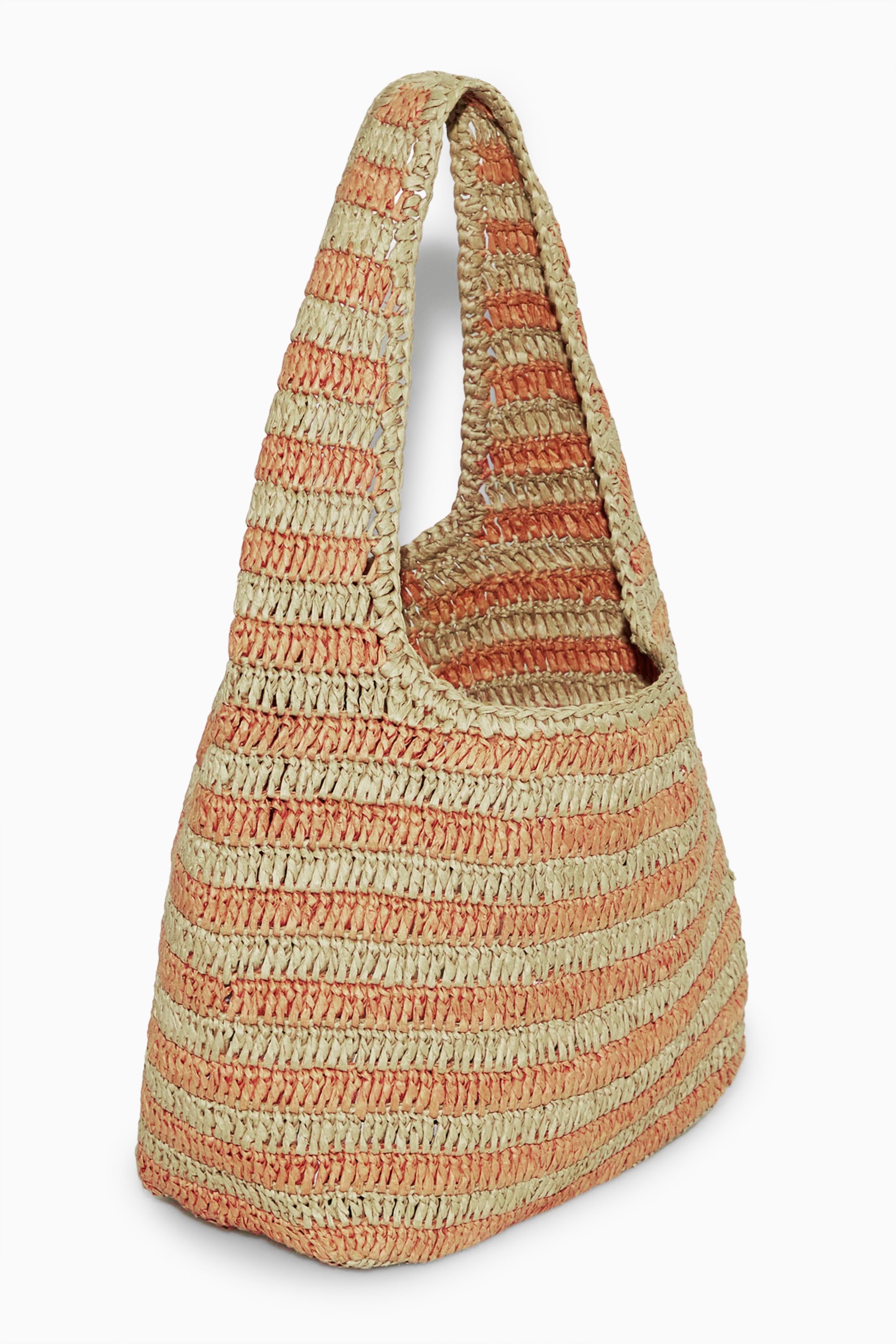 MINI SHOULDER BAG - RAFFIA - BEIGE / ORANGE / STRIPED | COS