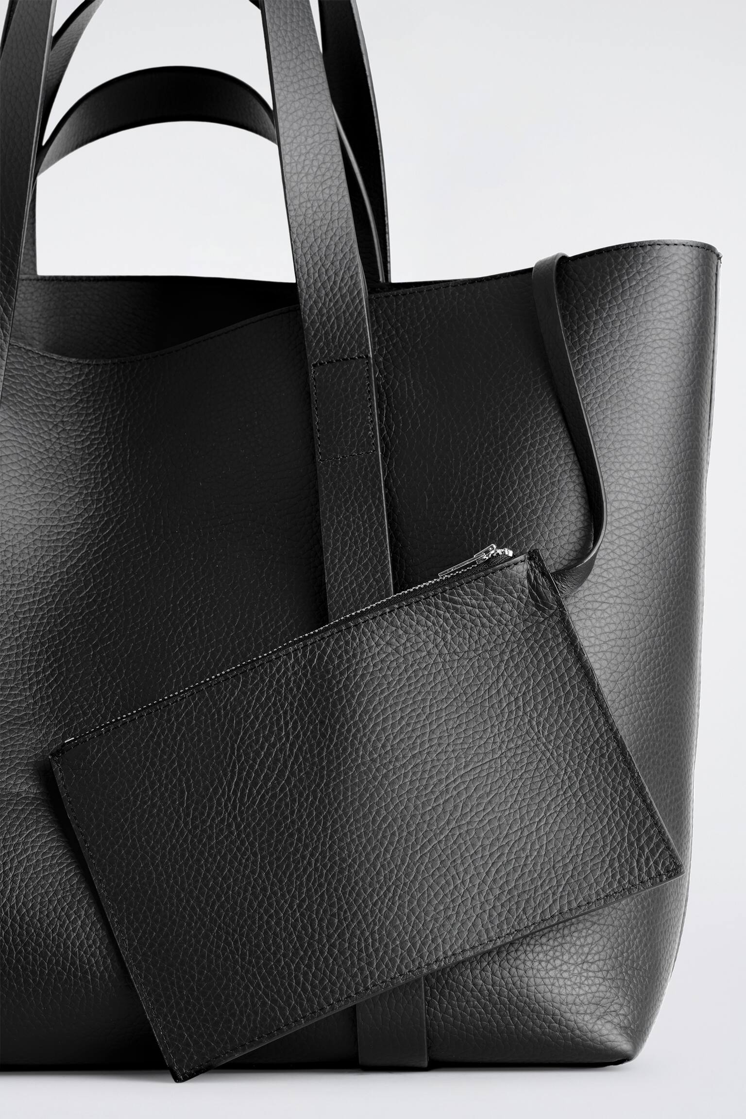 TABLEAU TOTE BAG - LEATHER - שחור - 3