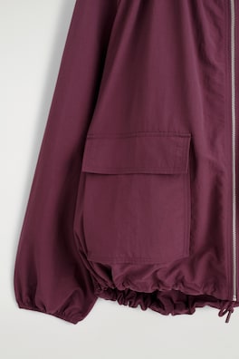 TECHNICAL HOODED PARKA JACKET — DARK RED 6