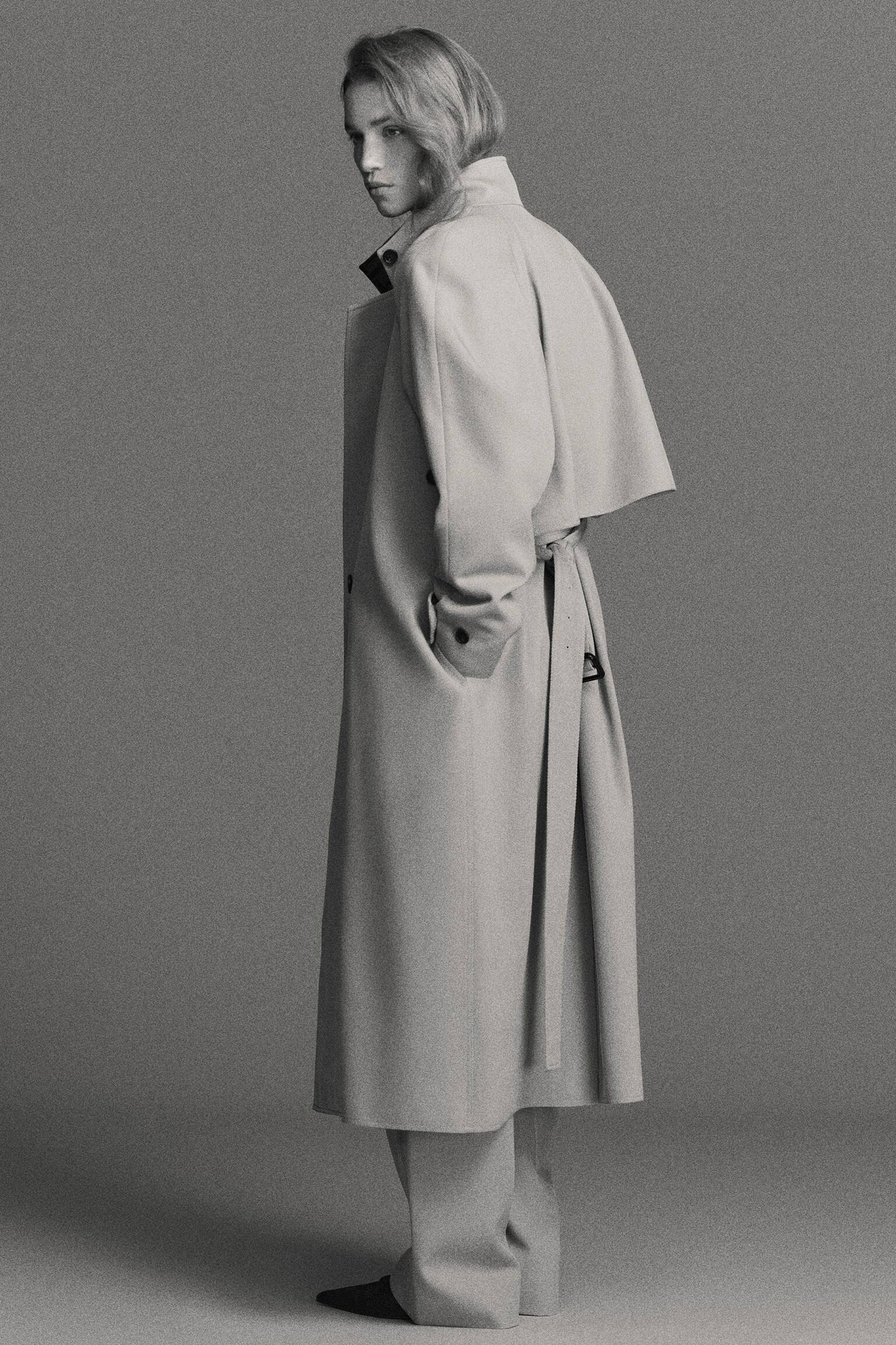 TRENCHCOAT AUS WOLL-TWILL IN WICKELOPTIK - BEIGE - 5