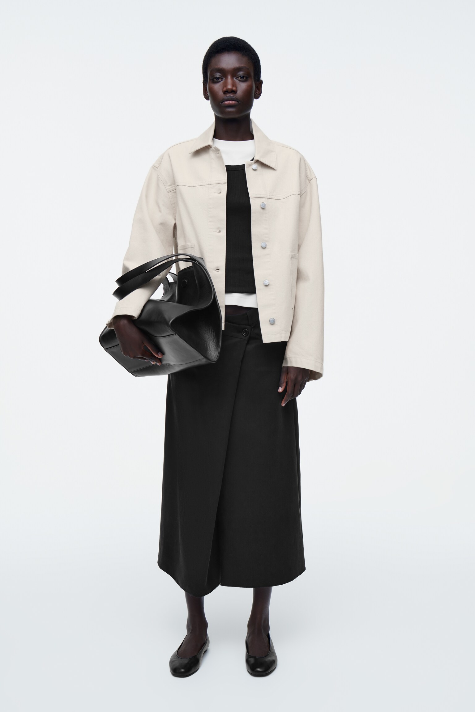 VESTE SILHOUETTE CARRÉE EN DENIM - ÉCRU - 9