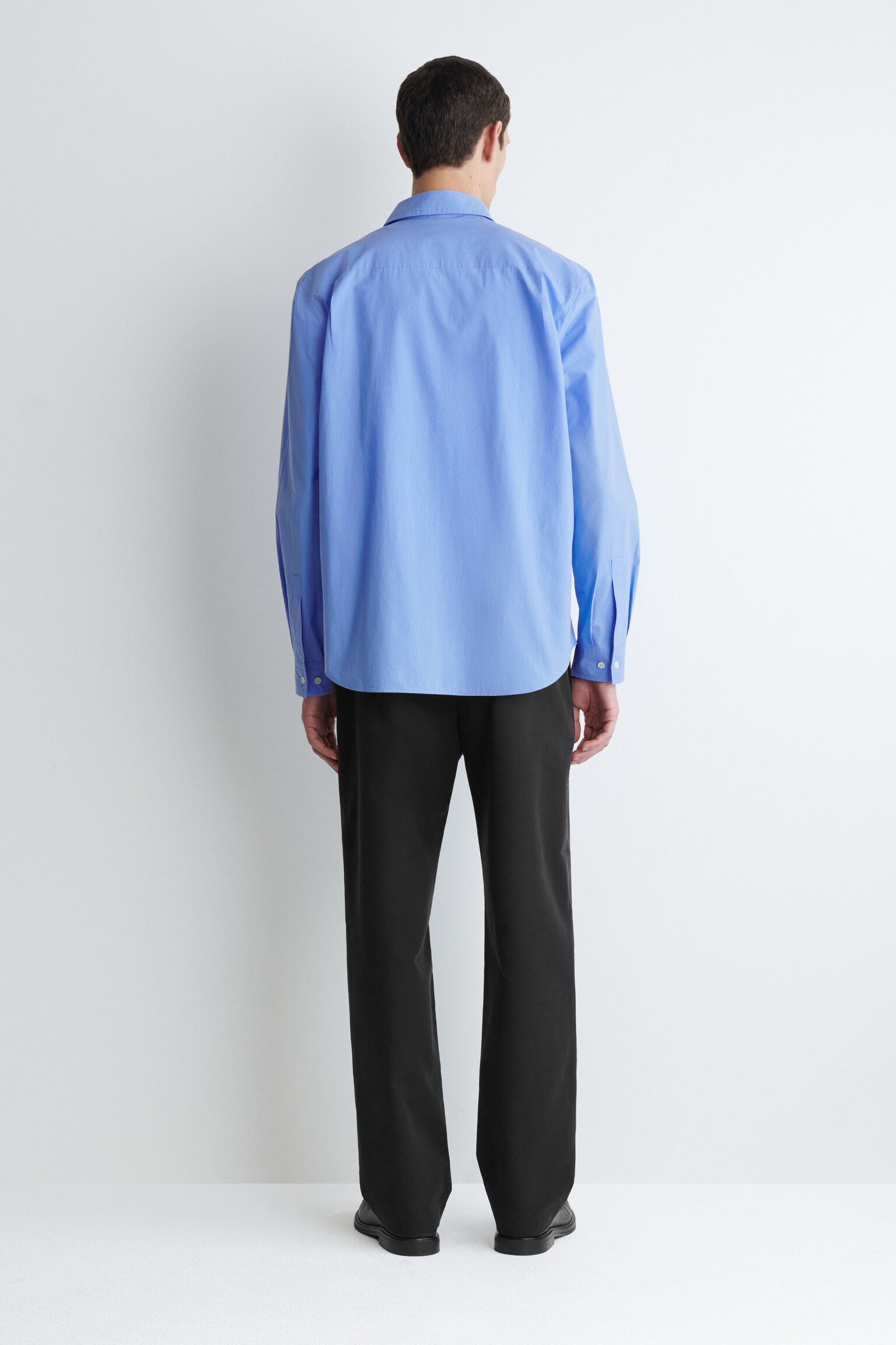 RELAXED PIMA COTTON-POPLIN SHIRT - BLUE/WHITE/LIGHT BLUE - 7