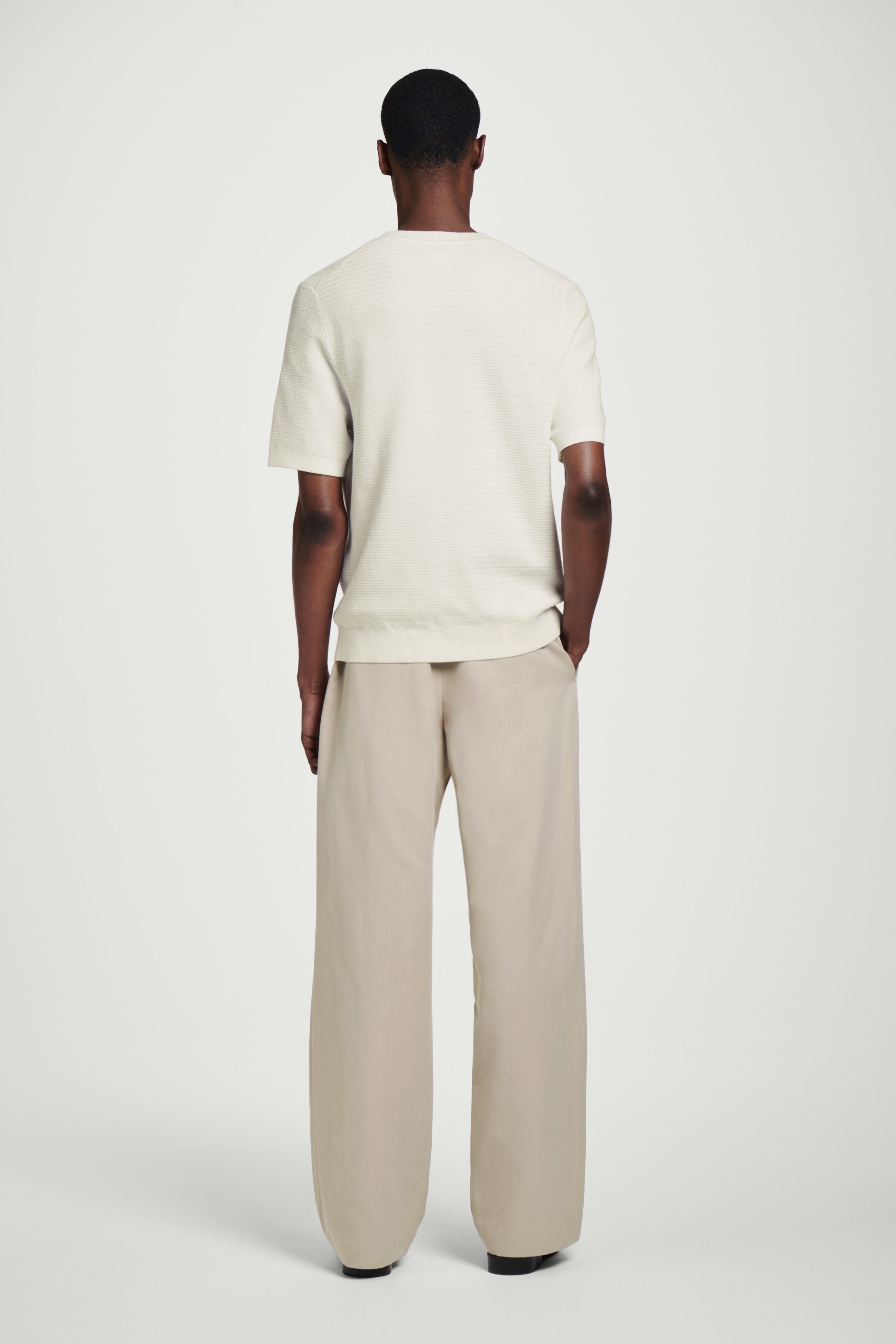 argue＊RANDOM RIB KNIT T-SHIRTS OFF-WHITE ccd5e2bc00b2deff38163e450c36ce
