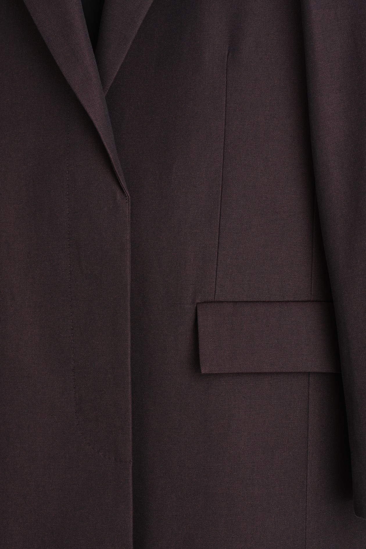TAILORED COTTON LONG COAT — BURGUNDY