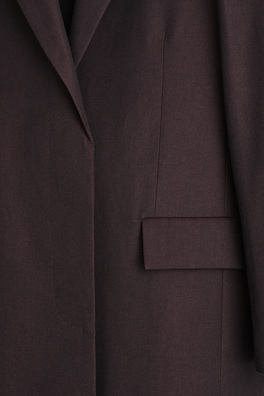 TAILORED COTTON LONG COAT — BURGUNDY 1