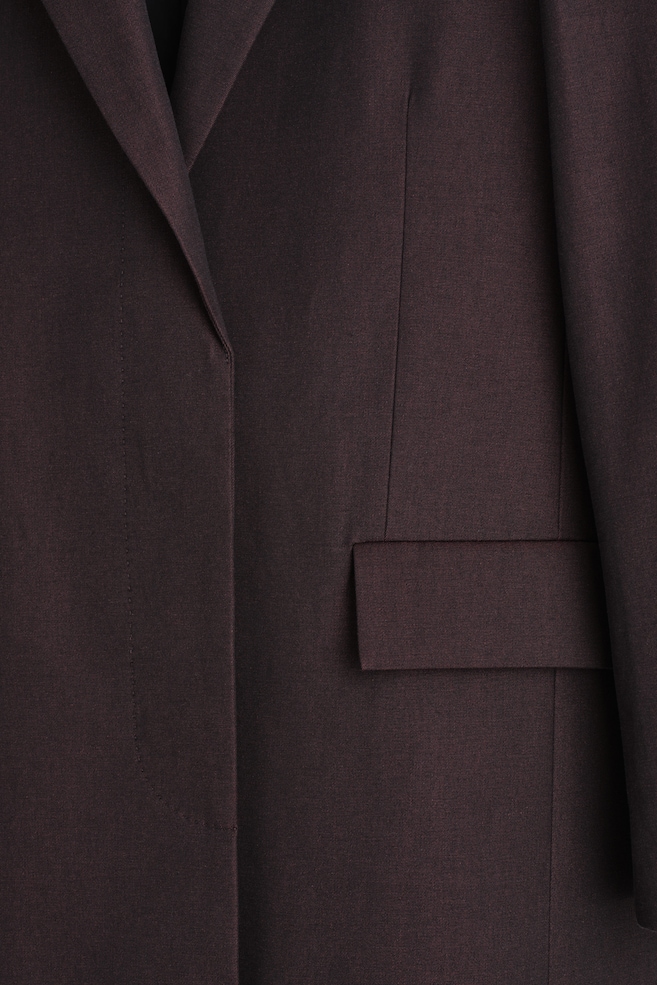 TAILORED COTTON LONG COAT — BURGUNDY