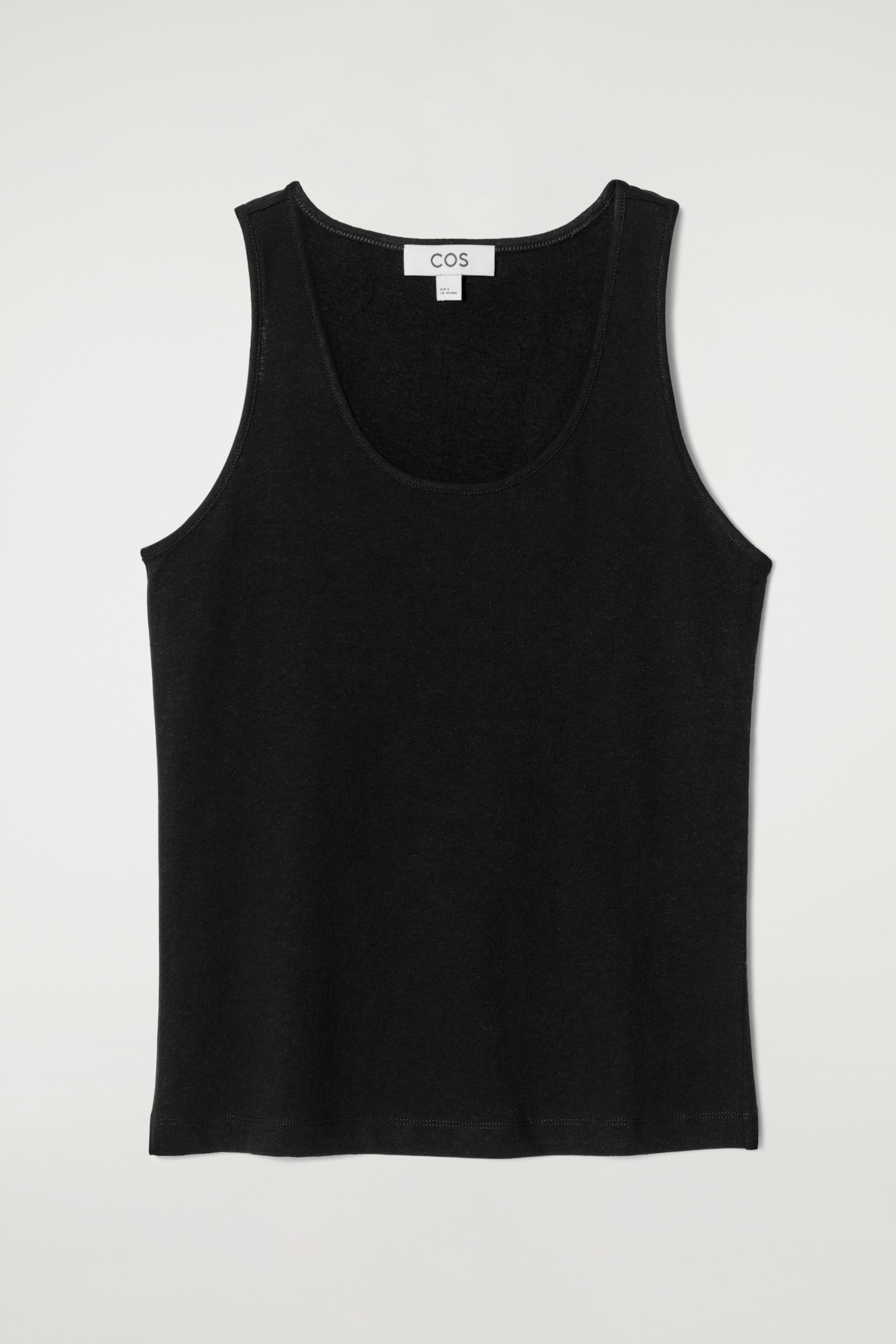 COTTON-LINEN TANK TOP - BLACK/BLACK / IVORY / STRIPED - 2