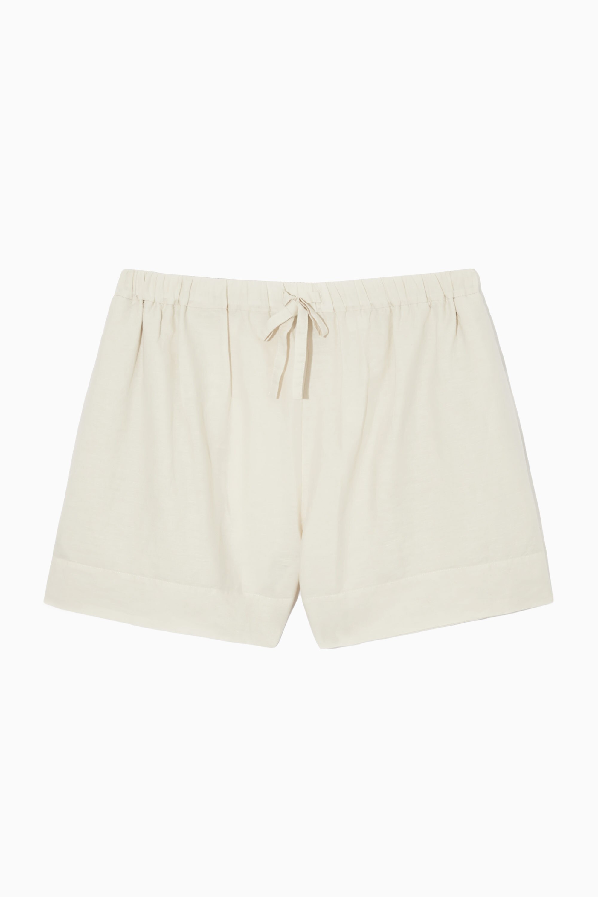 LINEN DRAWSTRING SHORTS - WHITE | COS