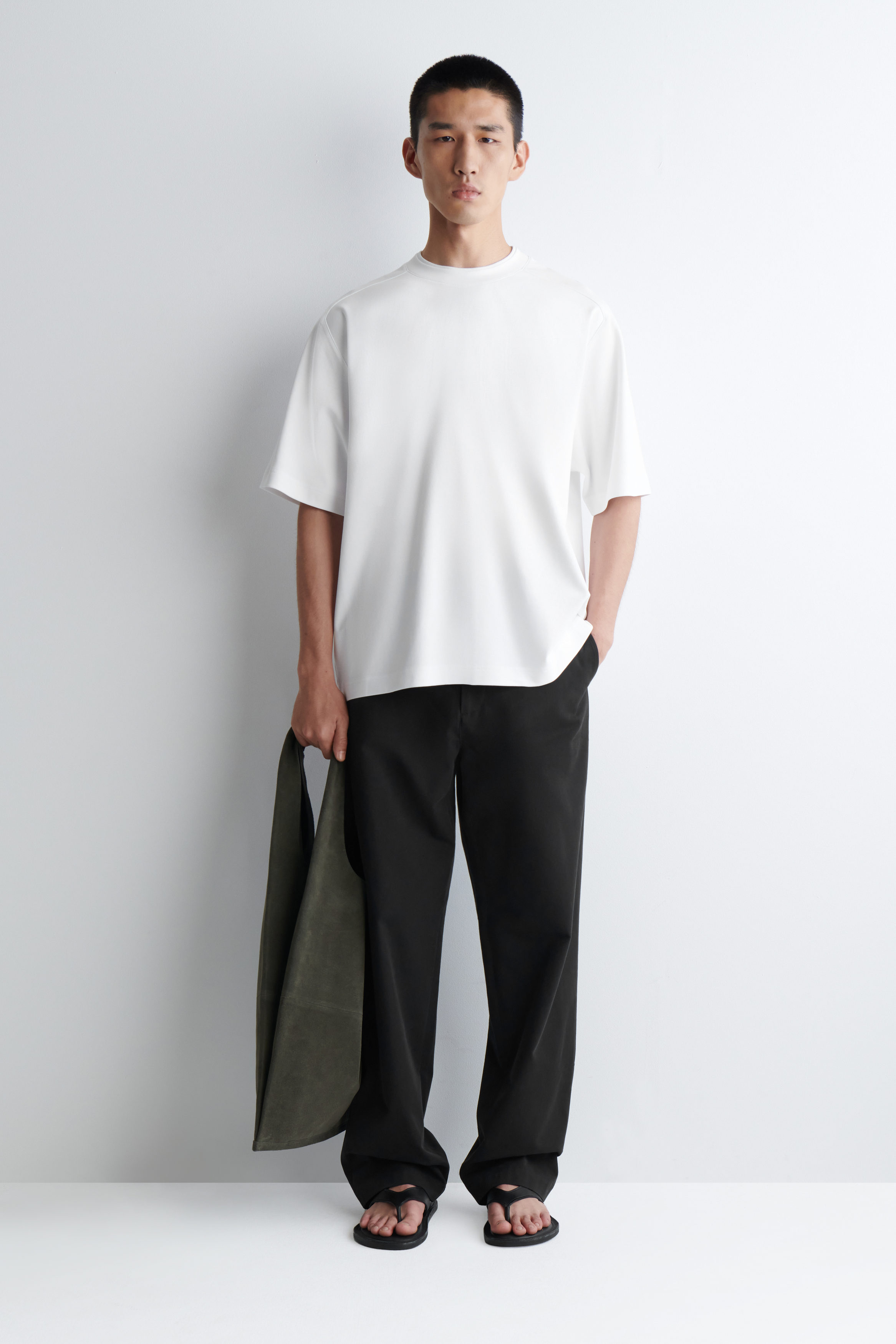 OVERSIZED LAYERED-EFFECT T-SHIRT - WHITE | COS