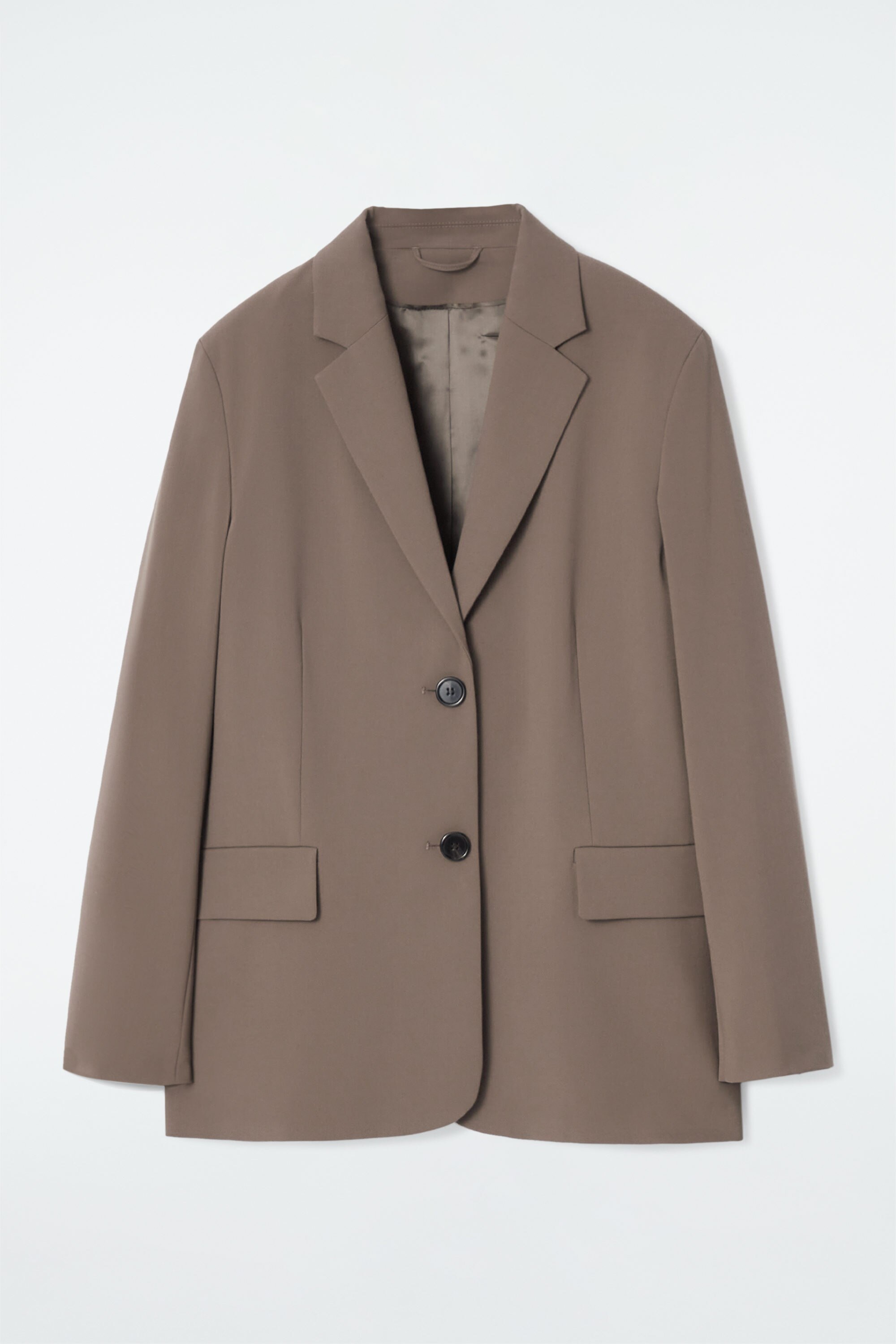ジャケット SINGLE-BREASTED WOOL BLAZER RELAXED SINGLE-BREASTED WOOL-BLEND BLAZER - MOLE | COS