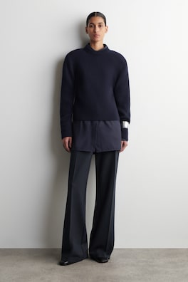 MILANO STRAIGHT-LEG PANTS — NAVY 1