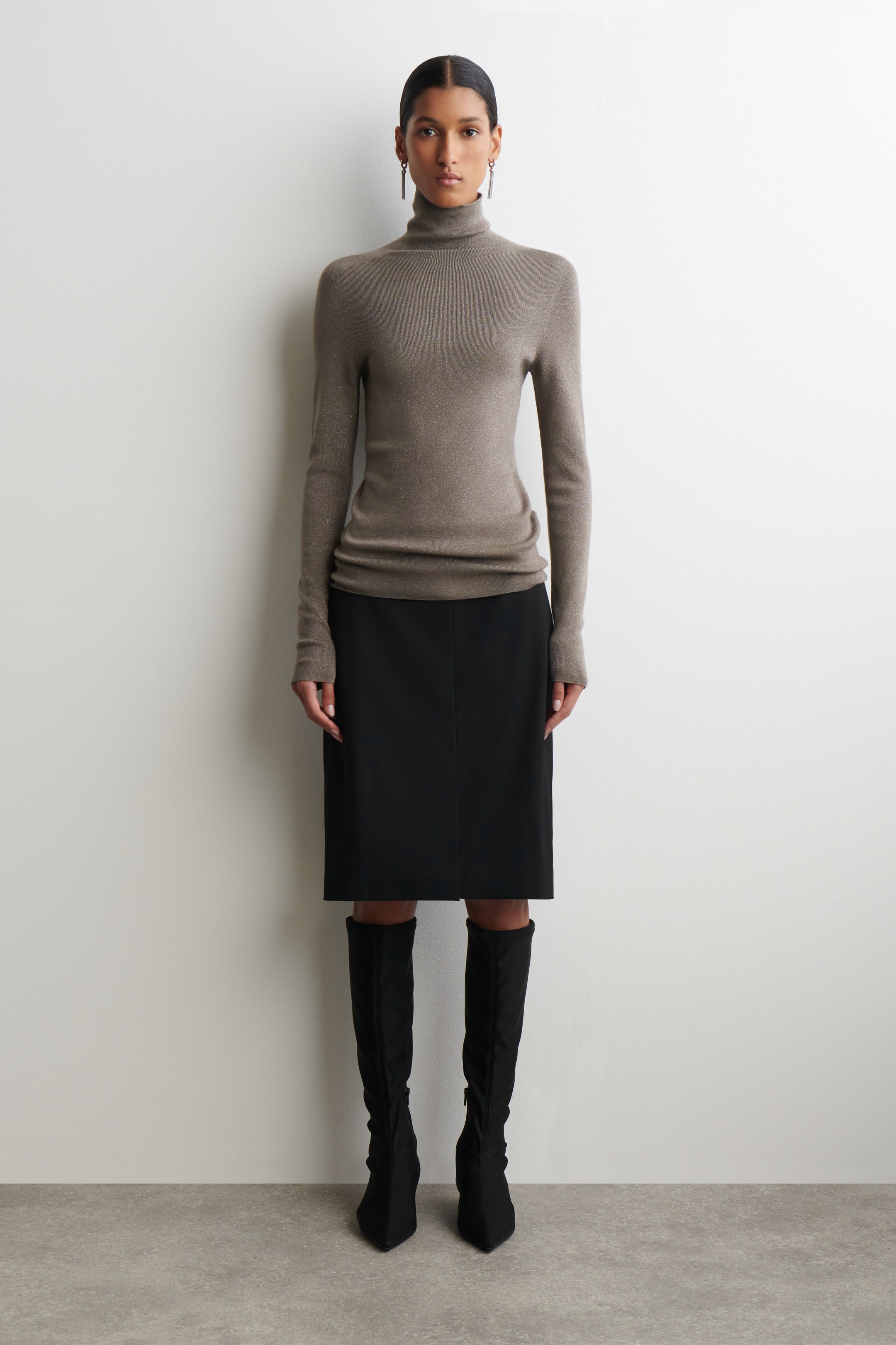 Agrandir l'image: HAUT SANS COUTURE EN LAINE SCINTILLANTE - TAUPE - FEMME | H&M FR 2