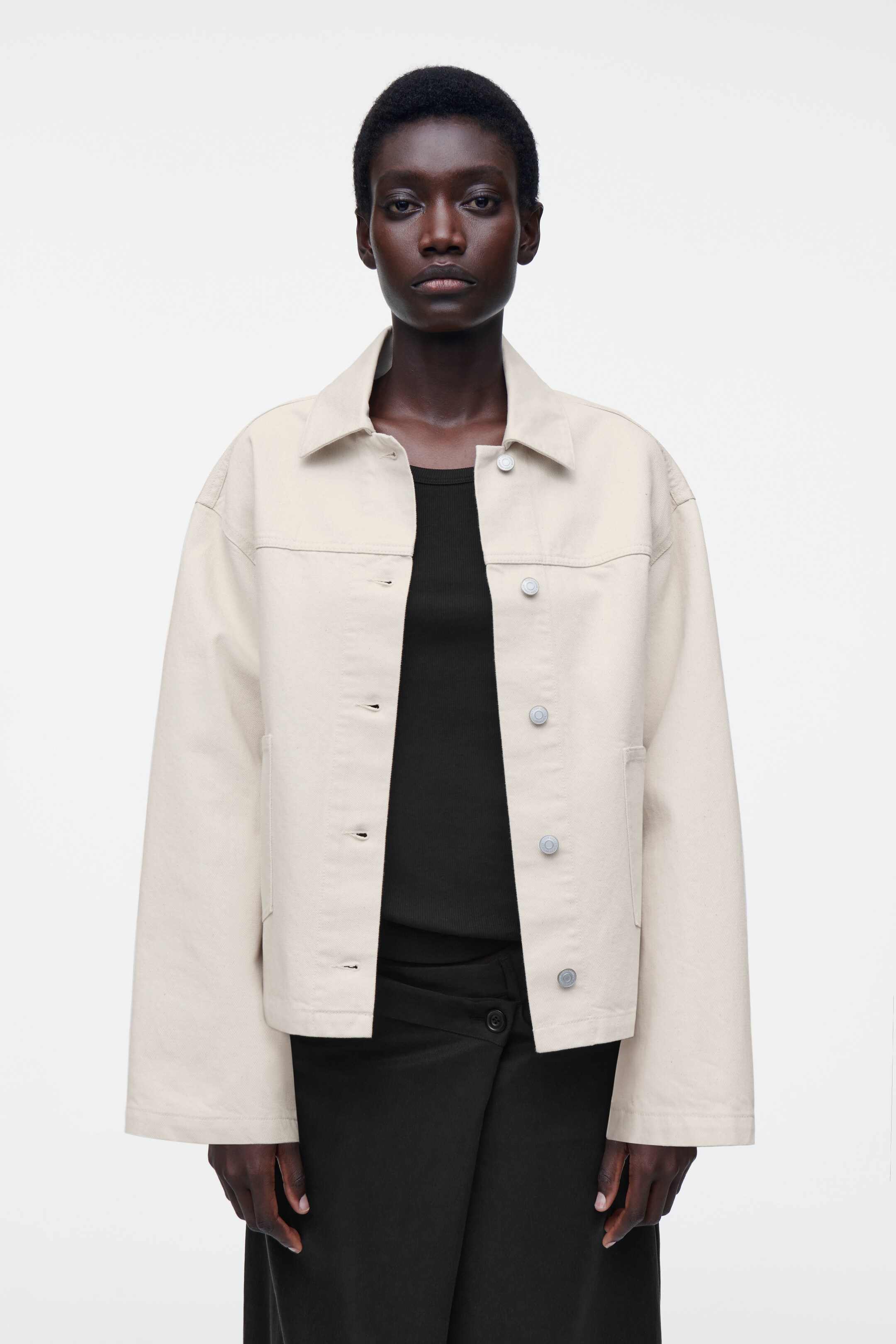 Ingrandisci l'immagine: BOXY DENIM JACKET - ECRU - DONNA | H&M CH 1