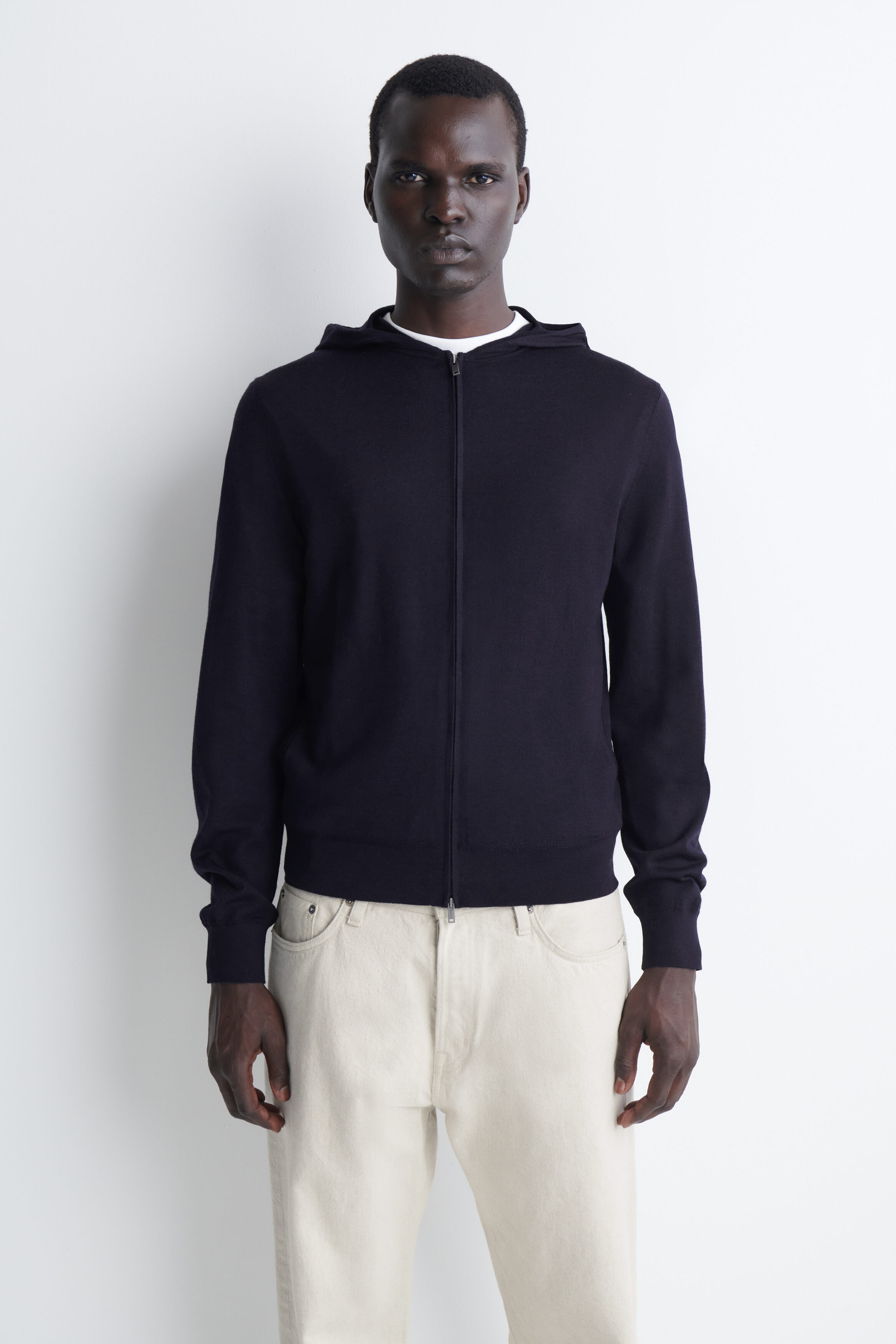 MERINO WOOL ZIP-UP HOODIE