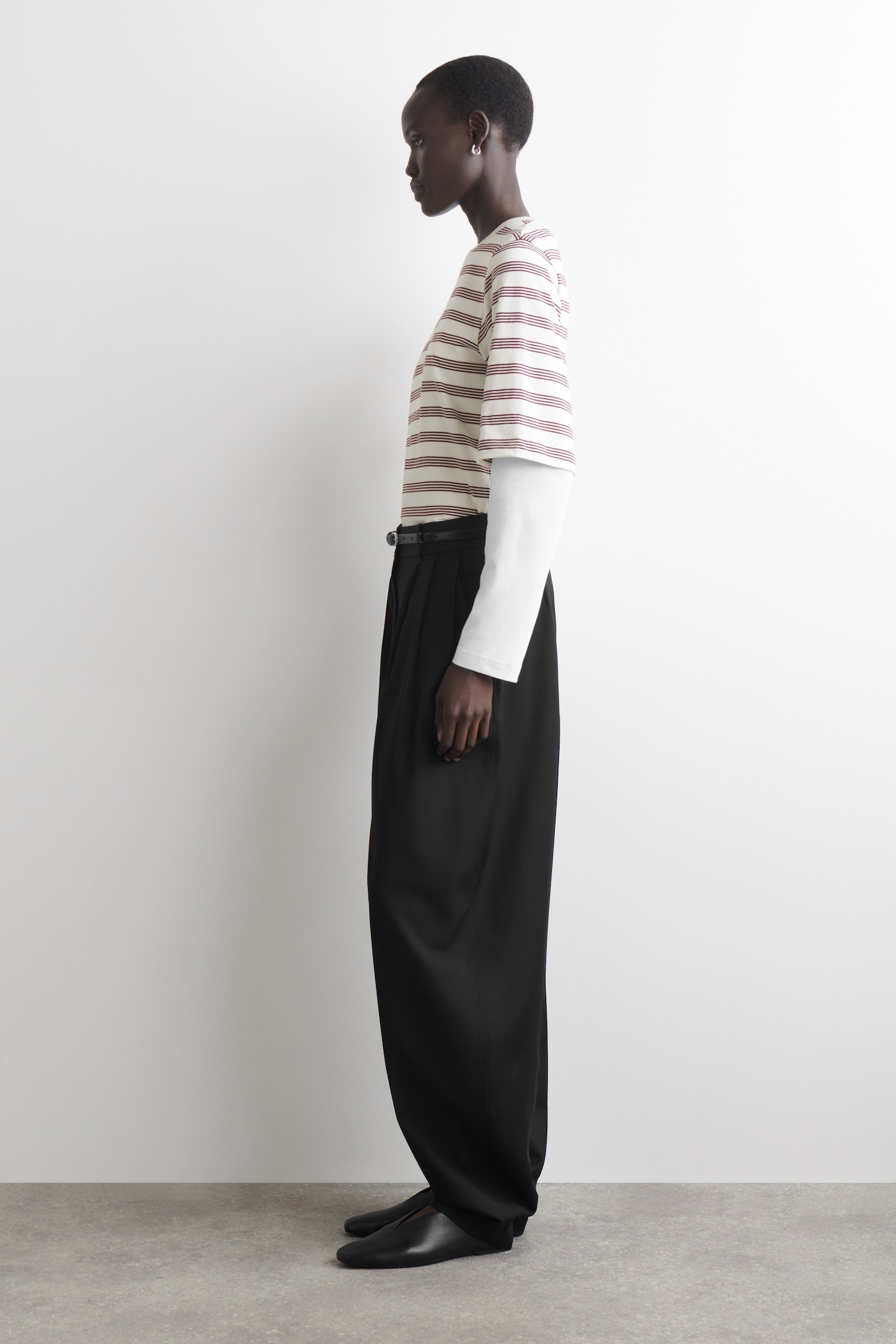 TRICOU DIN BUMBAC - WHITE / PURPLE / STRIPED/CREM/MARO ÎNCHIS - 4