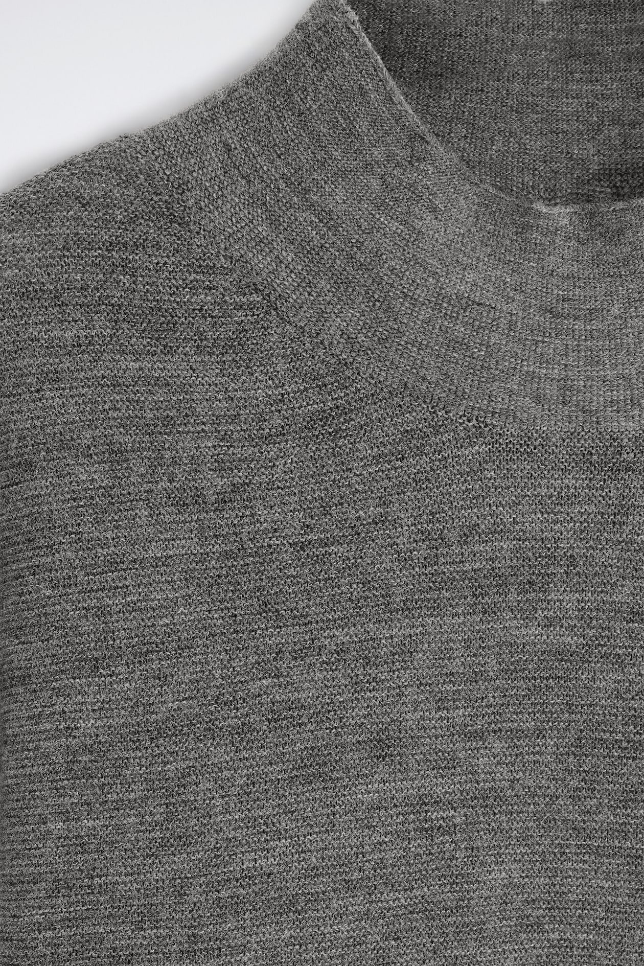 WOOL MOCK-NECK SWEATER — GRAY