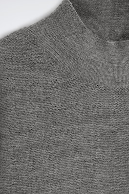 WOOL MOCK-NECK SWEATER — GRAY 6