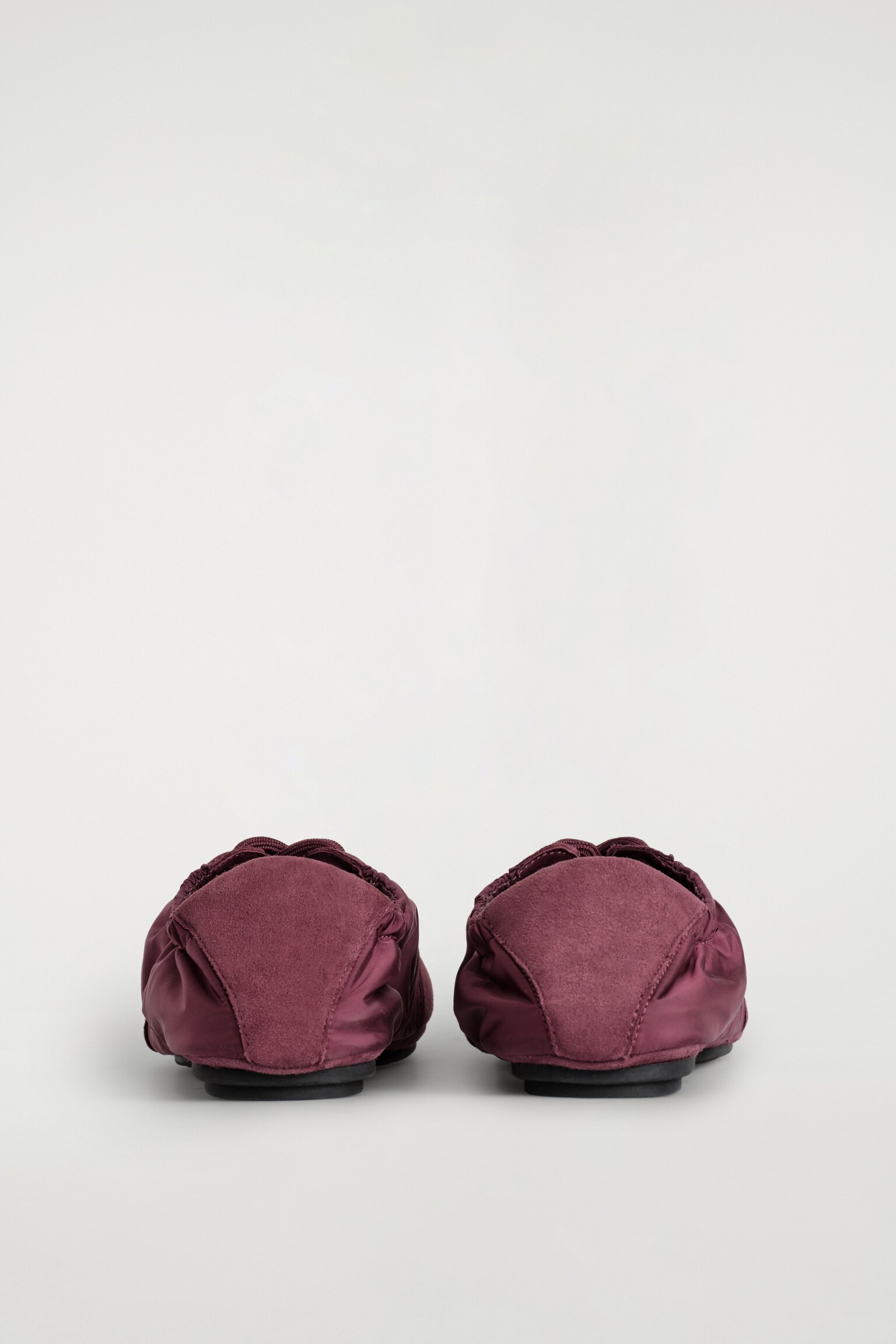 BASKETS FAÇON BALLERINES EN DAIM ET NYLON - BORDEAUX/NOIR - 9