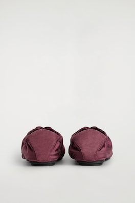 SUEDE-NYLON BALLET TRAINERS — BORDEAUX 2