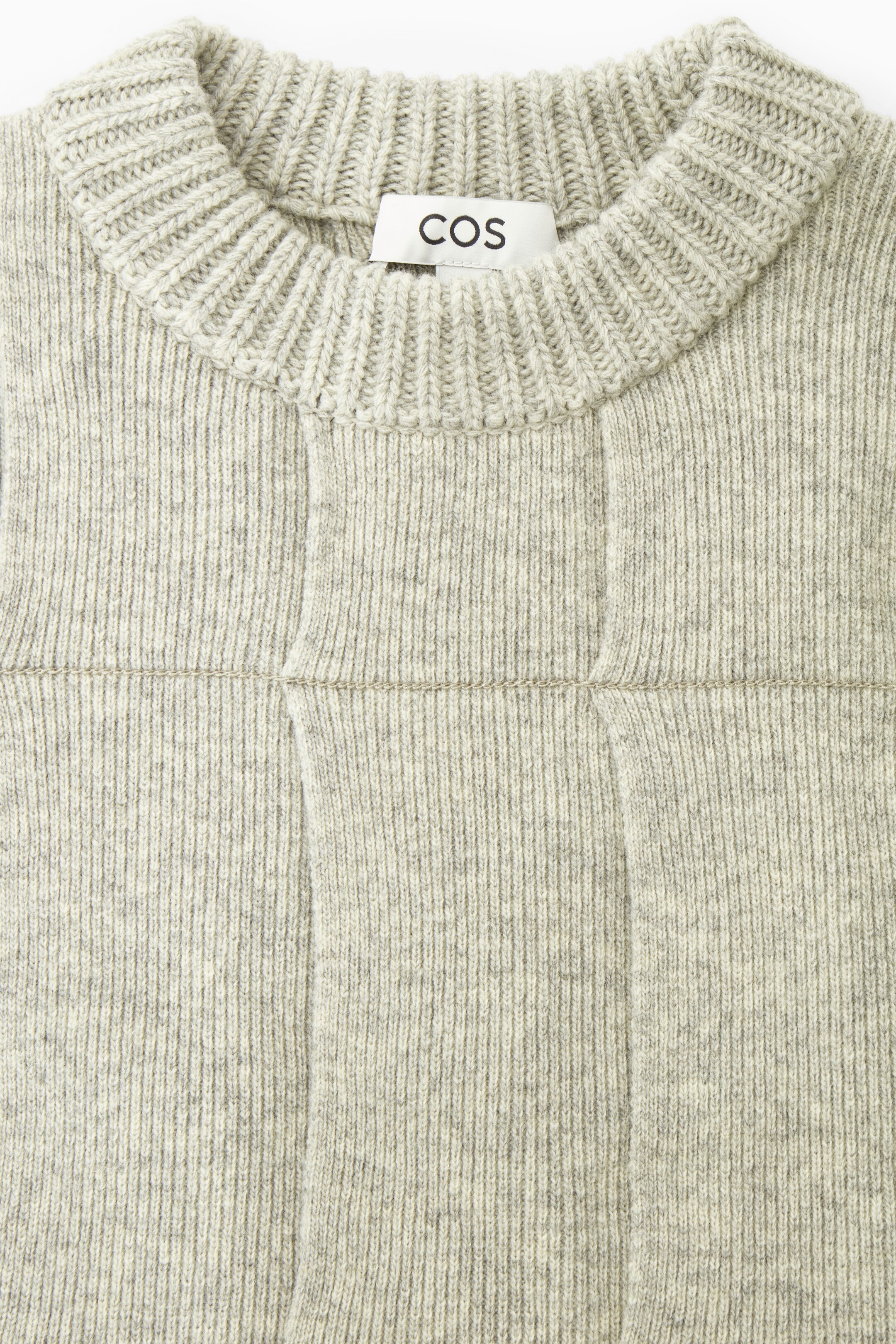 View larger image: FRINGED PANELLED WOOL JUMPER - LIGHT GREY MÉLANGE - Ladies | H&M GB 3