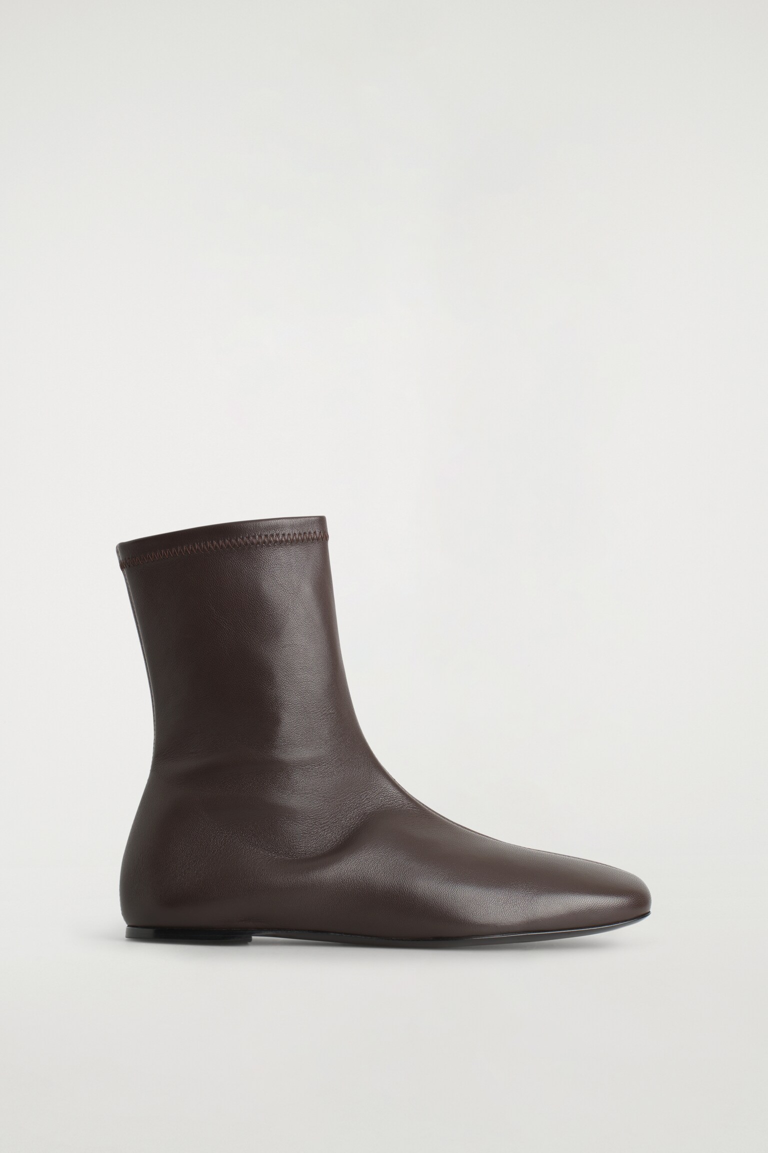 LEATHER SOCK BOOTS - DARK BROWN