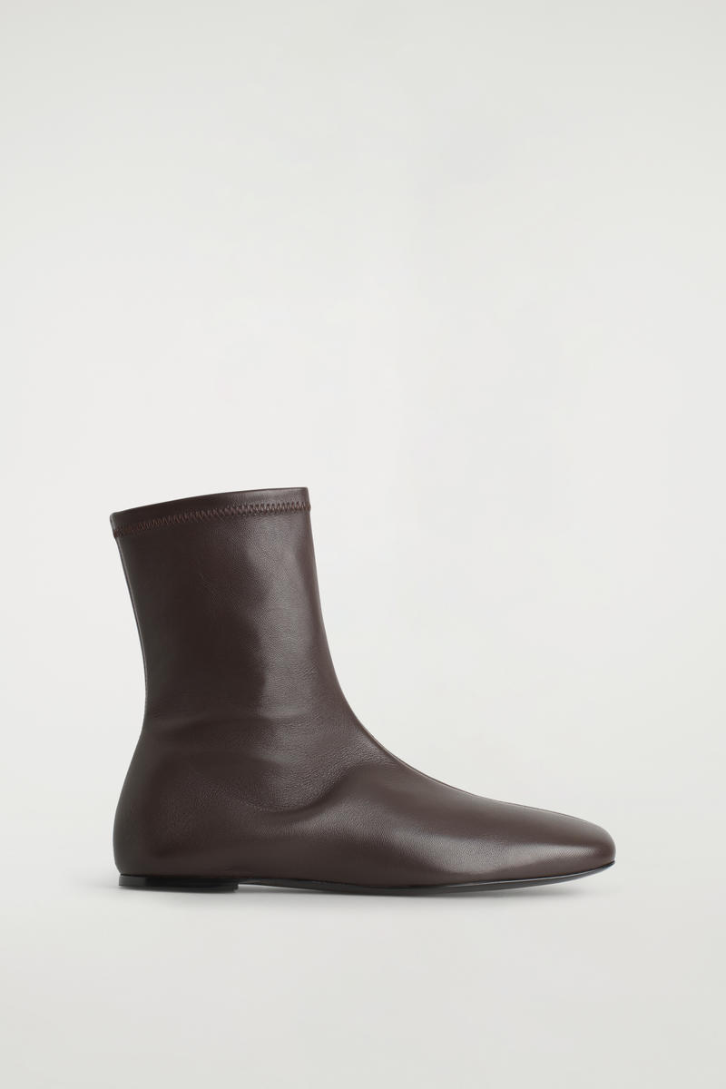 Cos Women's Brown Leather Sock Boots