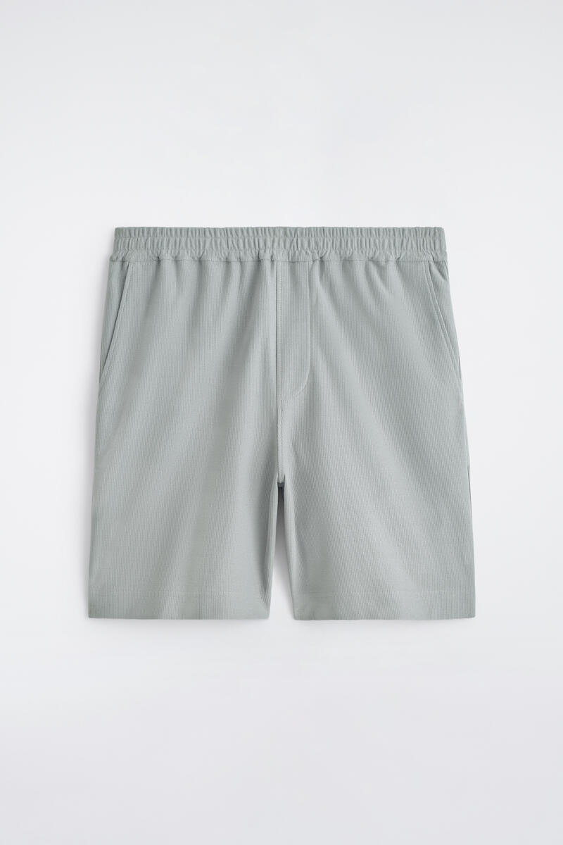 COS Elasticated Cotton-Piqué Shorts Grey Men's Large