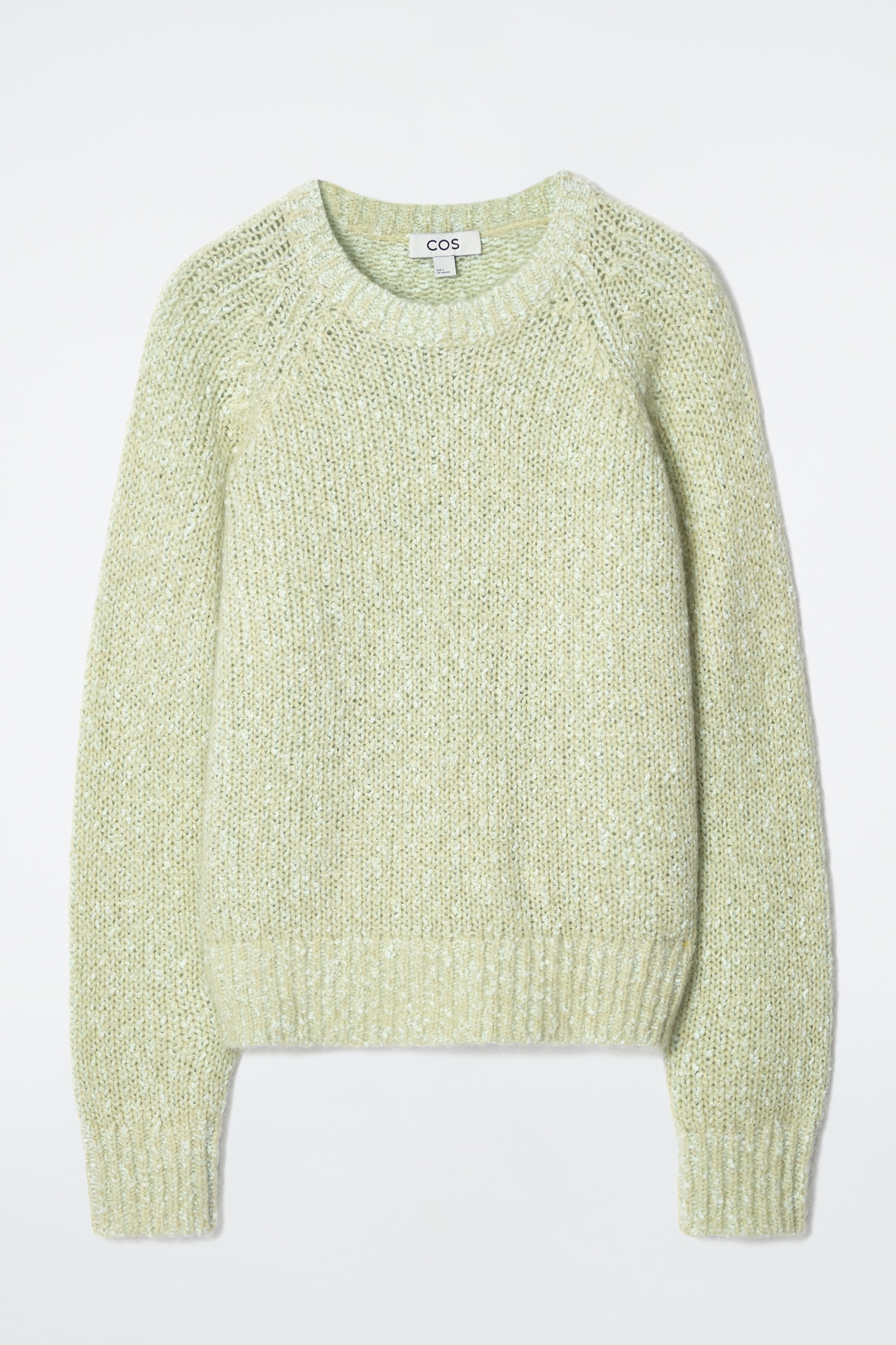 PULL EN MOHAIR MÉLANGÉ MOUCHETÉ - VERT CHINÉ