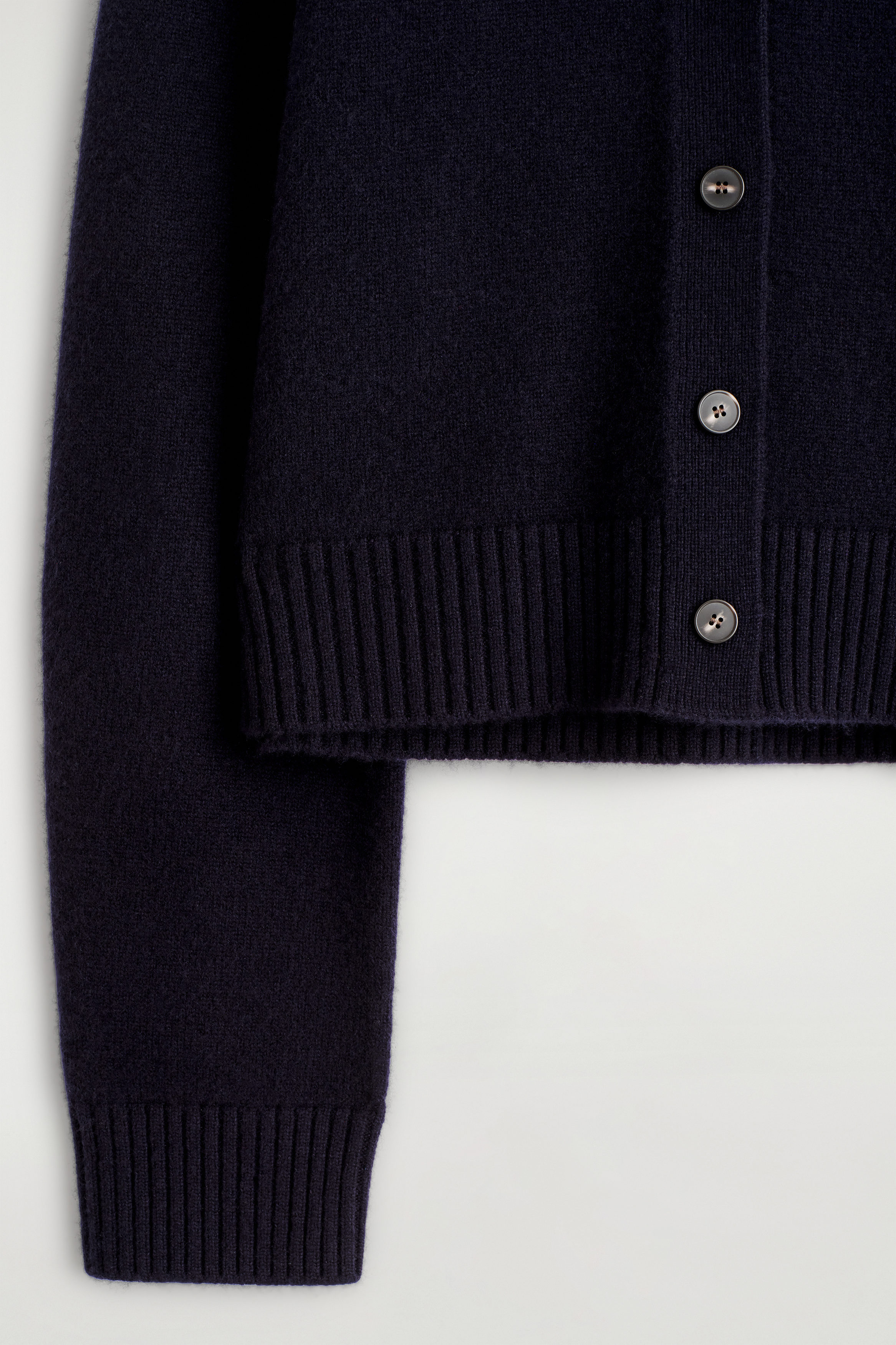 COLLARED MERINO WOOL CARDIGAN - NAVY | COS US