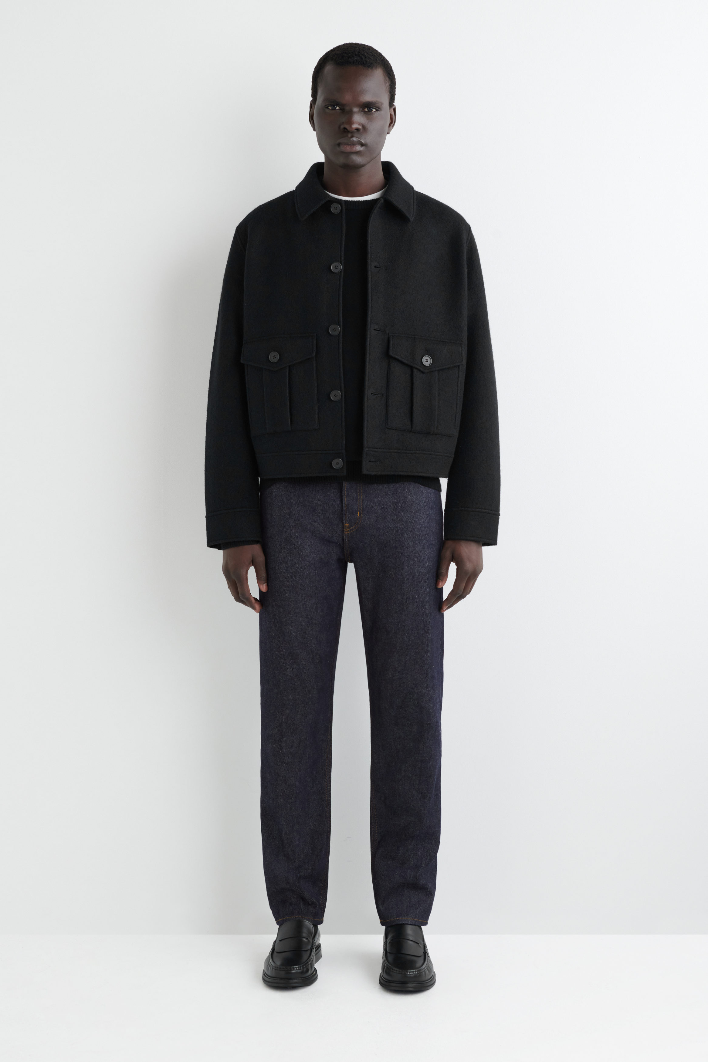 BOILED-WOOL JACKET - BLACK | COS