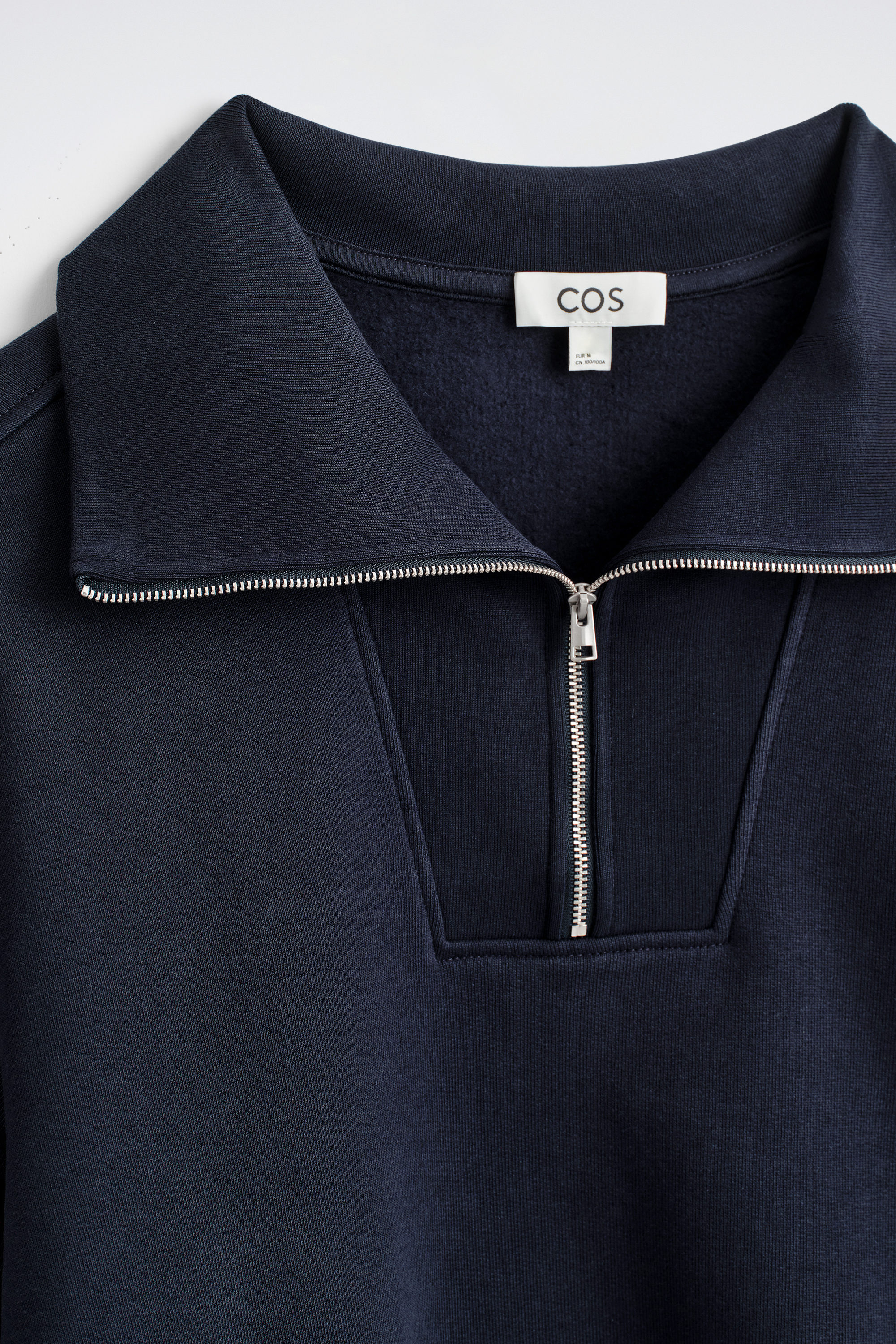 MOCK-NECK ZIP-UP SWEATSHIRT - NAVY | COS US