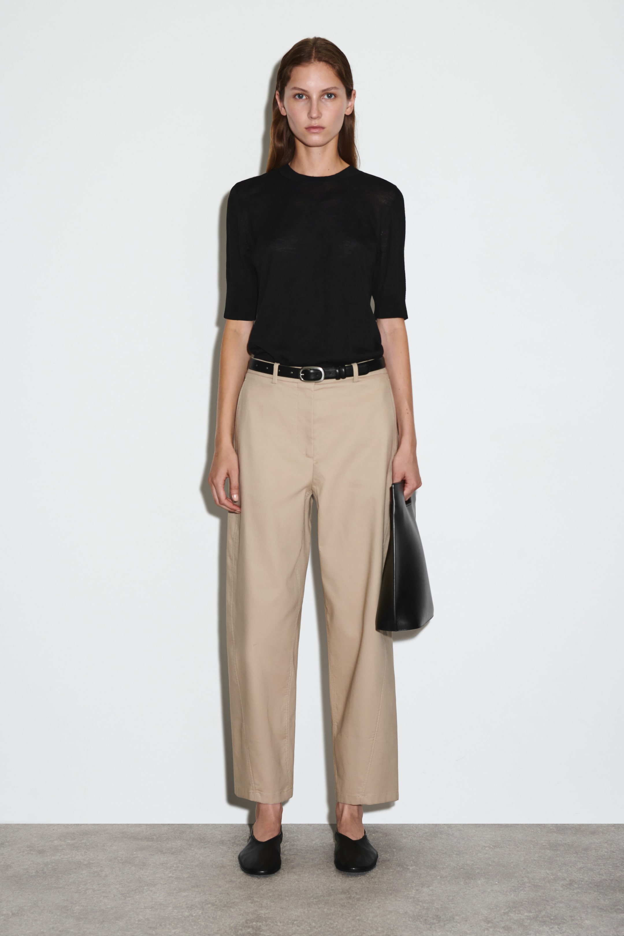 BARREL-LEG COTTON CHINOS