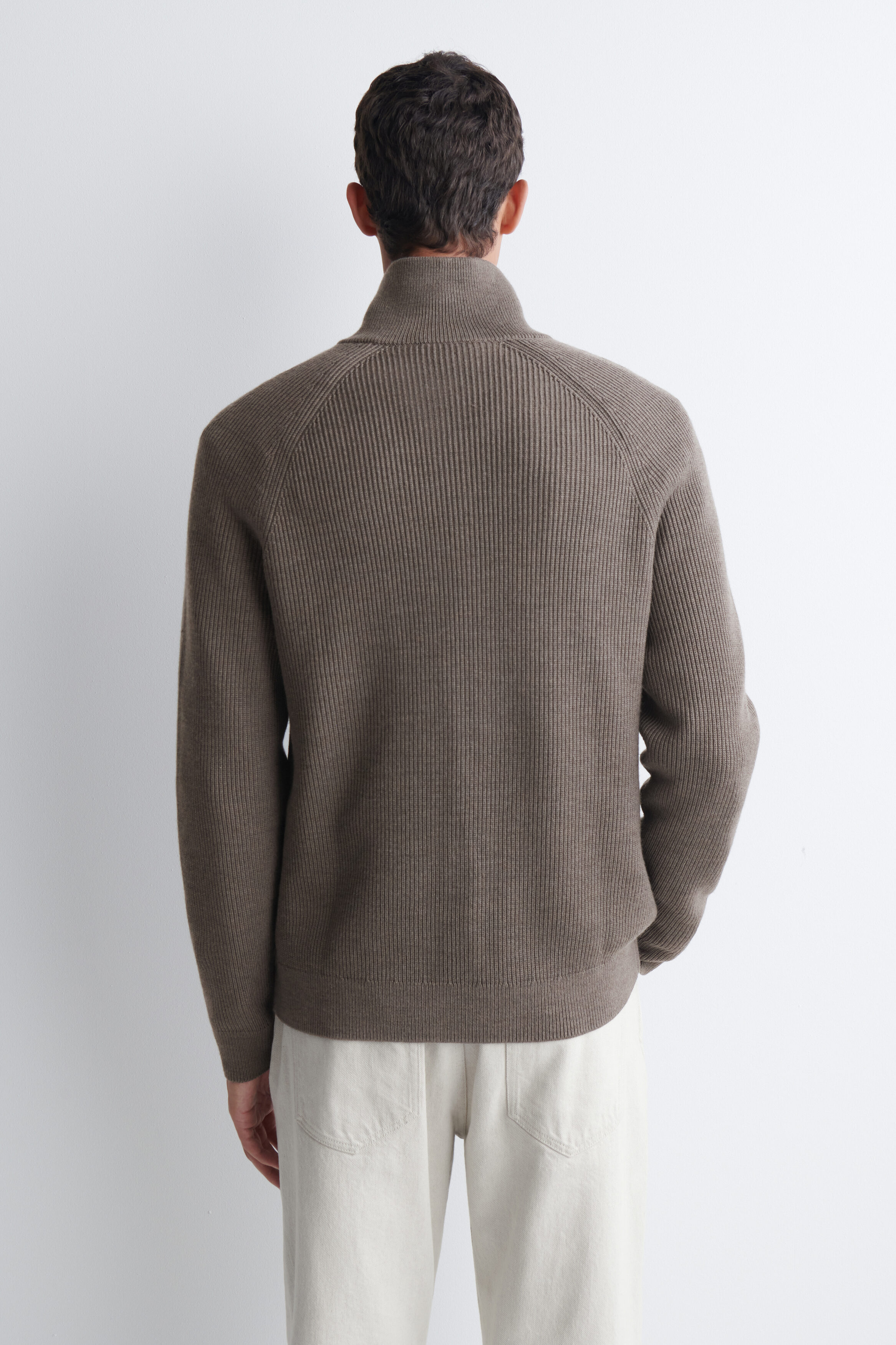 RIBBED WOOL HALF-ZIP SWEATER - thumbnail 10