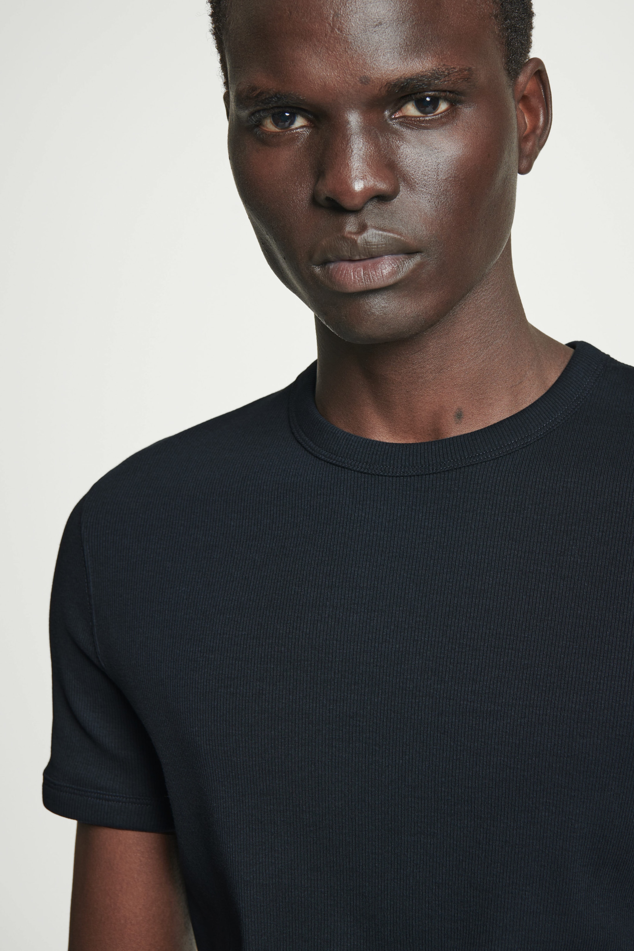 SLIM RIBBED COTTON T-SHIRT