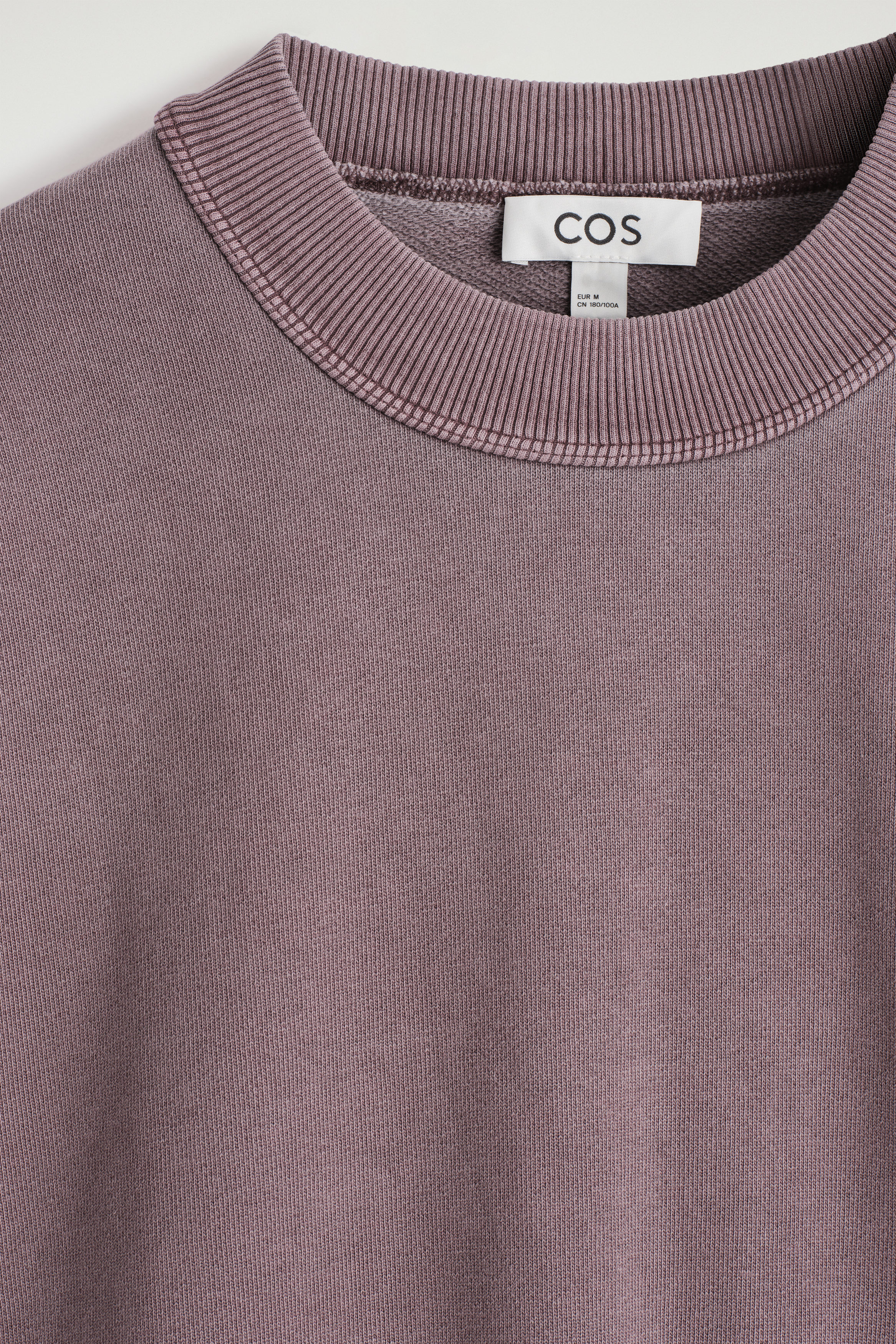 RELAXED WASHED-COTTON SWEATSHIRT - WASHED BURGUNDY | COS US
