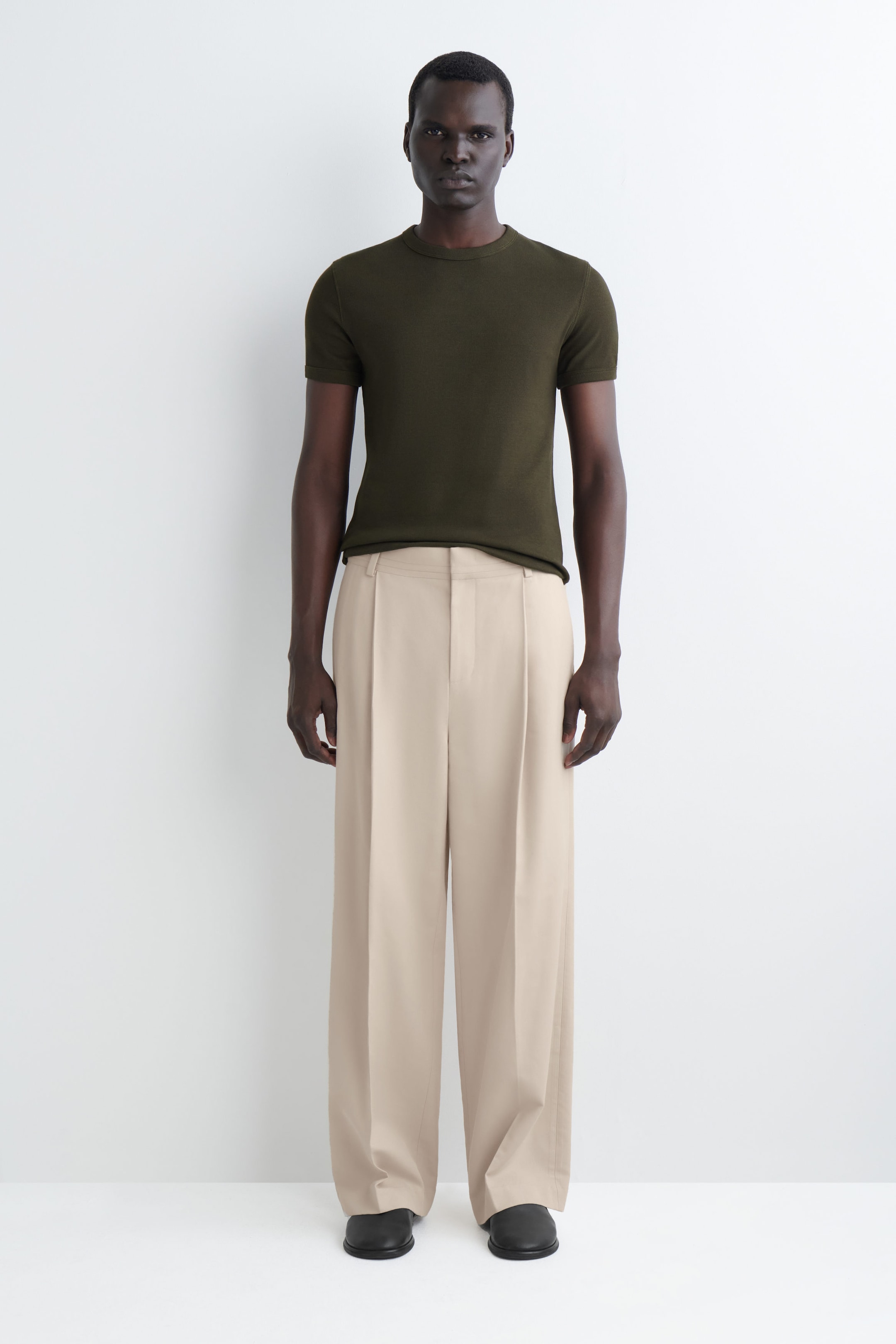 SLIM RIBBED COTTON T-SHIRT